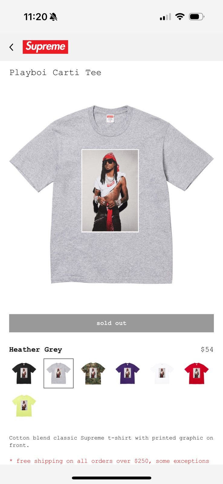 Supreme Playboi Carti for Supreme FW25 Size US L / EU 52-54 / 3 - 1 Thumbnail