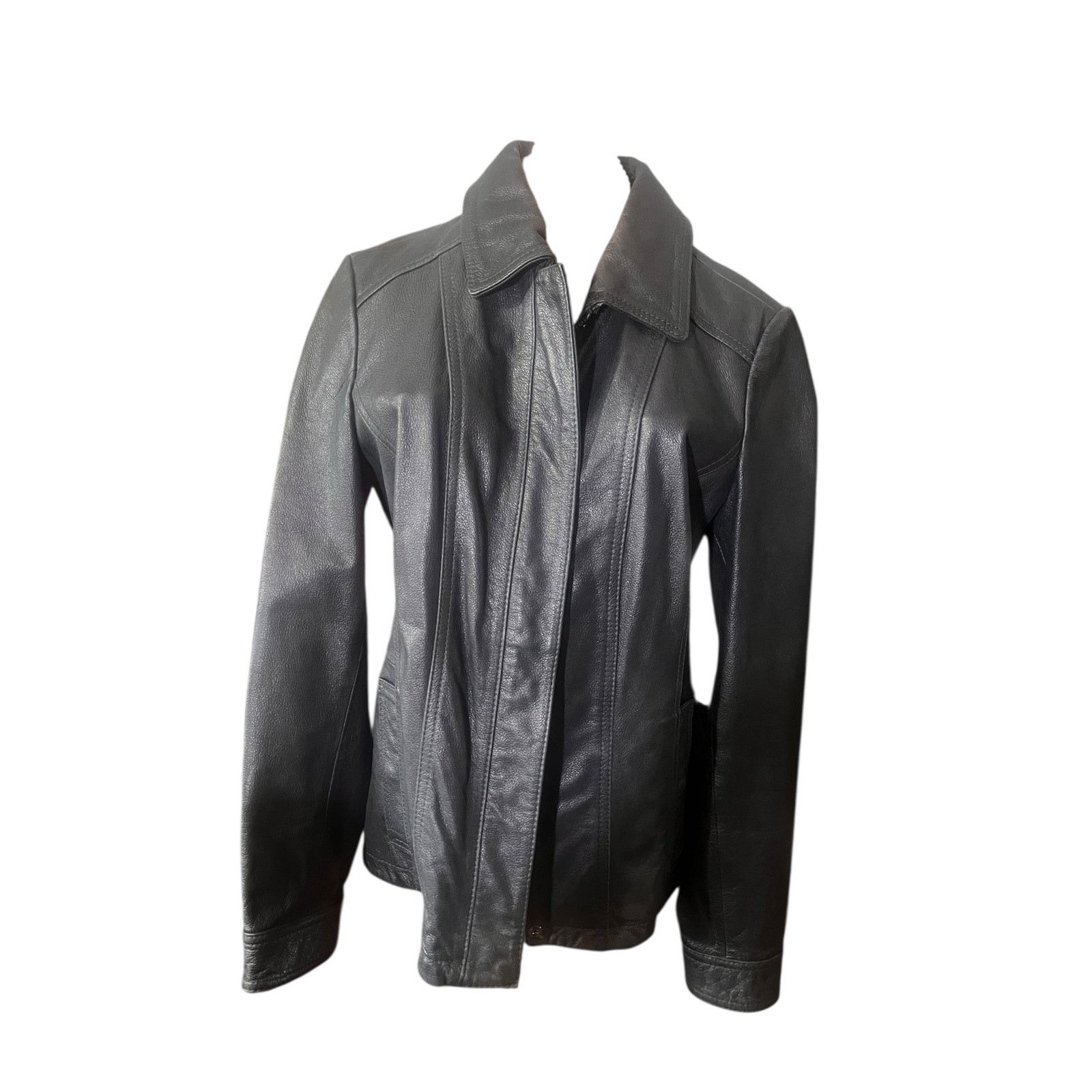 Eddie Bauer Vintage Eddie Bauer Black Leather Jacket Petite Medium Size M / US 6-8 / IT 42-44 - 4 Thumbnail