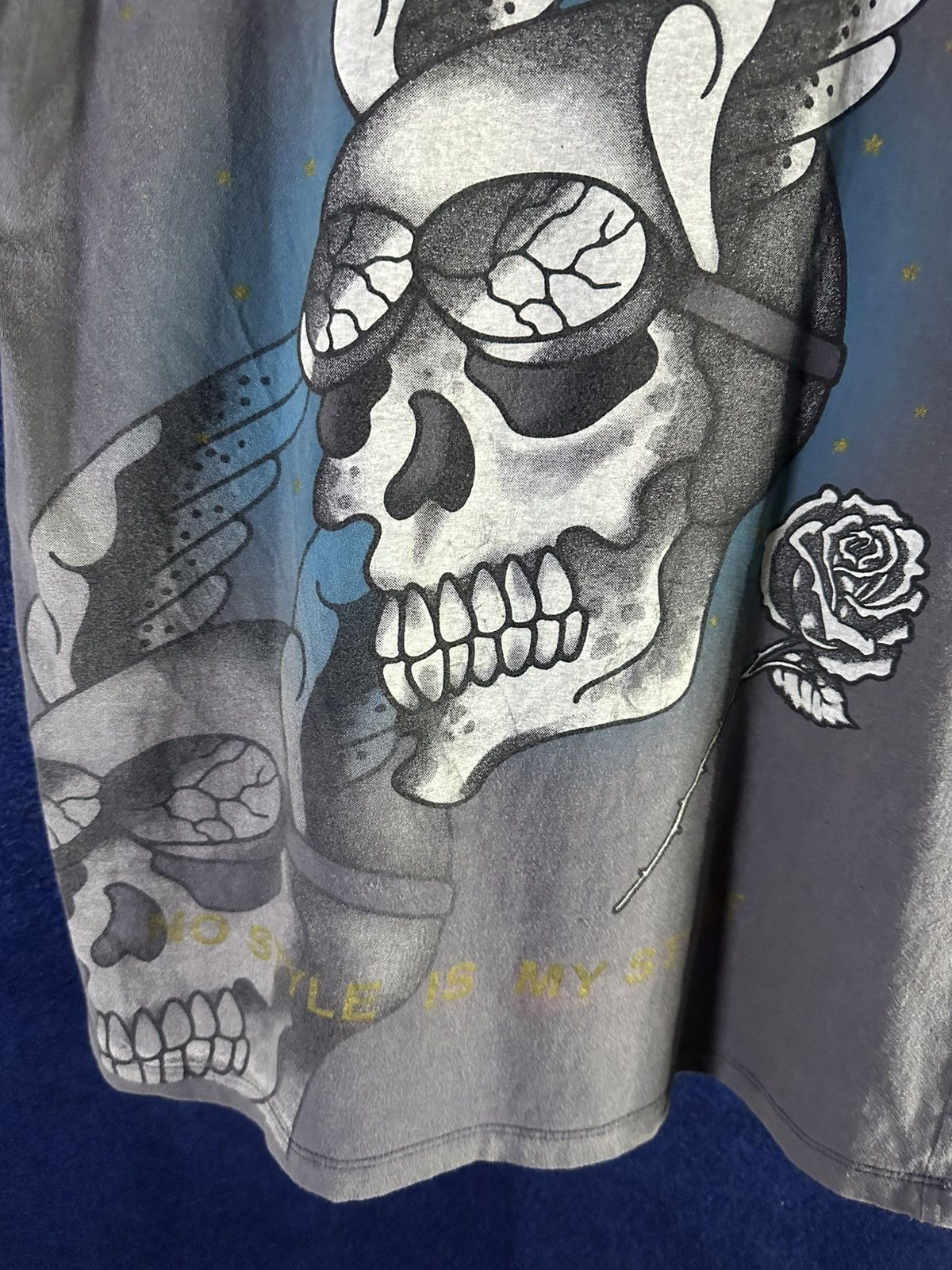Japanese Brand Y2K Japanese Big Skull AOP Washed Tshirt Size US M / EU 48-50 / 2 - 10 Thumbnail