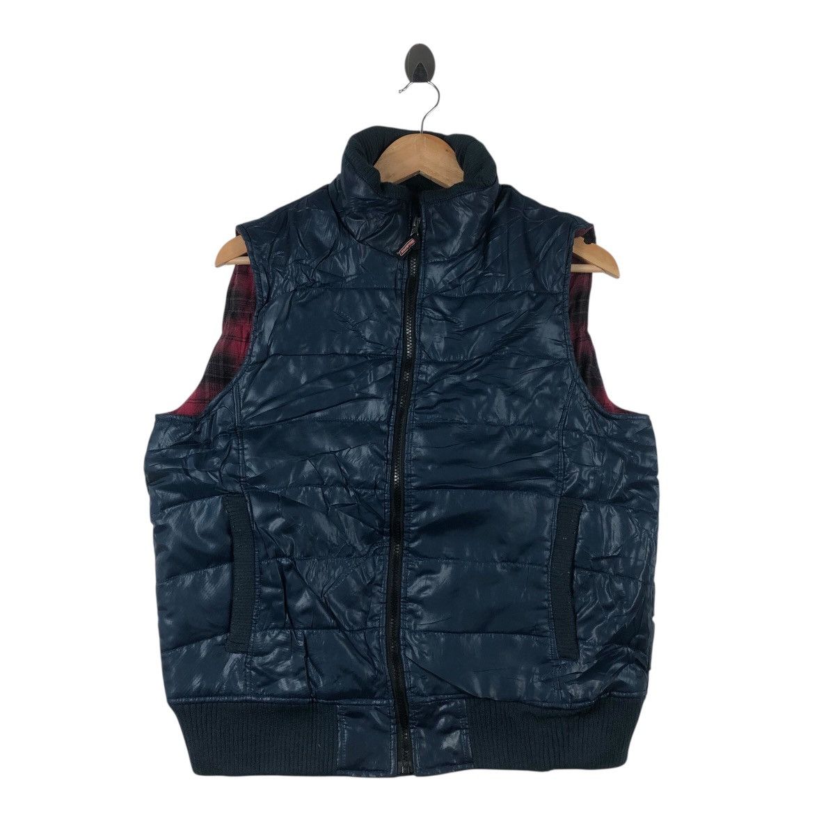 Dickies DICKIES Puffer Vest Navy Quilted Workwear with Plaid Lining Size US M / EU 48-50 / 2 - 1 Thumbnail