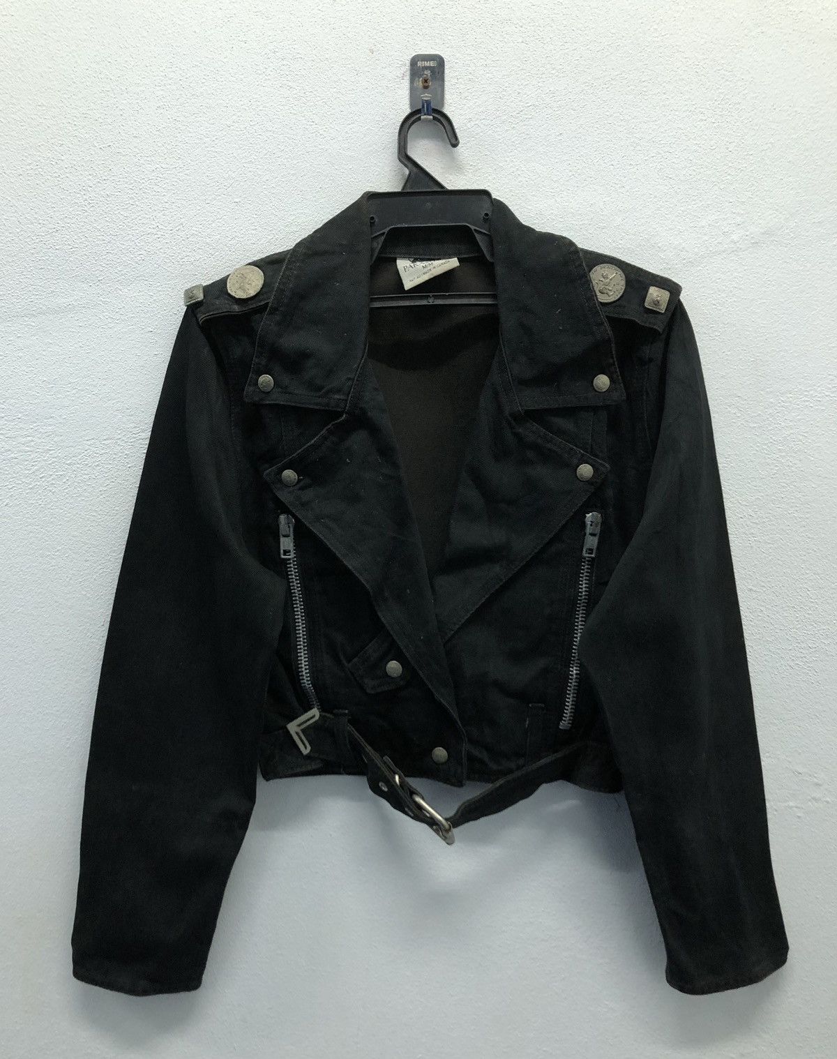 Other Vintage Parasuco Black Denim Moto Jacket - Made in Canada M Size M / US 6-8 / IT 42-44 - 1 Thumbnail