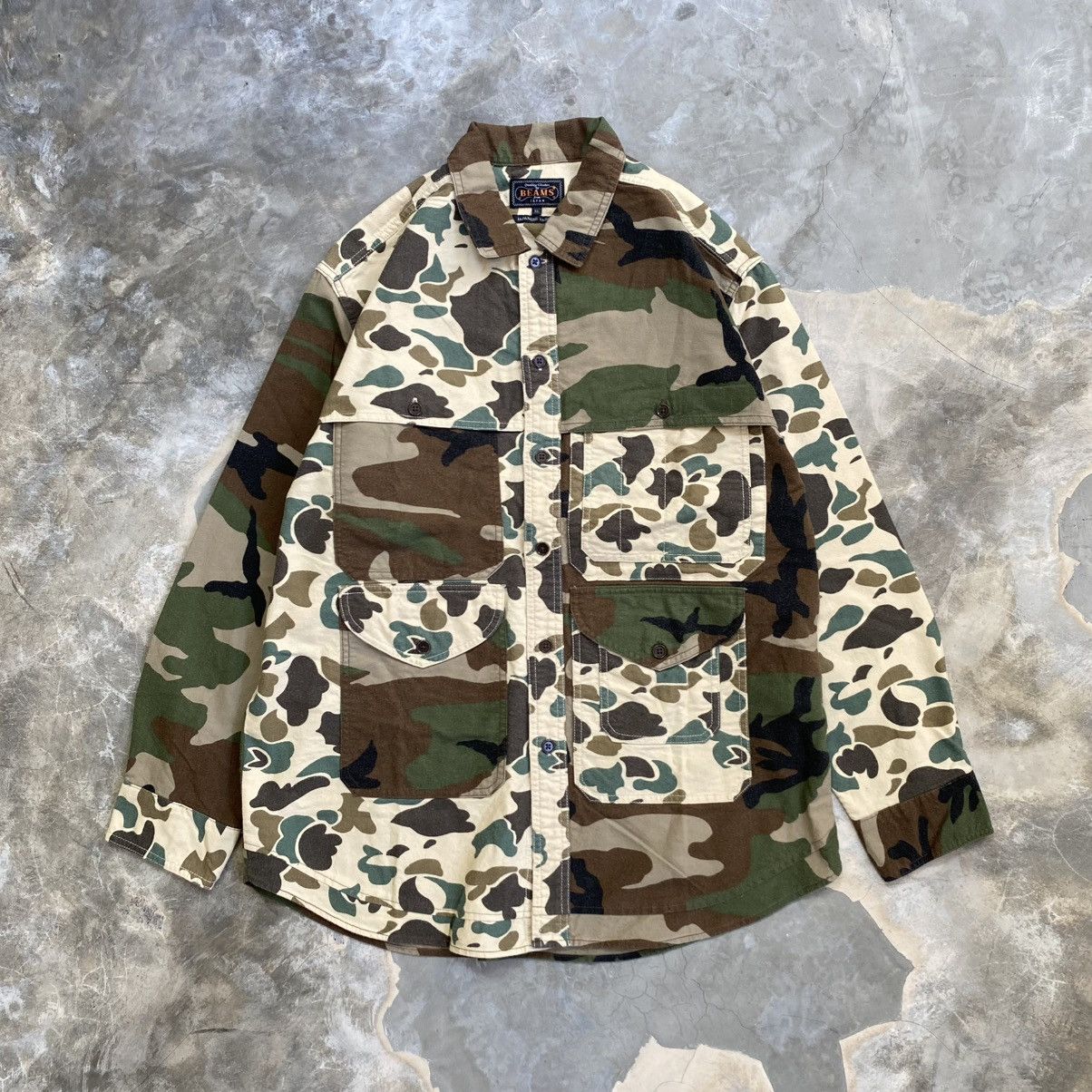 Beams Plus Rare Beams Plus Patcwork Camo Multipocket Outer shirt Size US XL / EU 56 / 4 - 2 Thumbnail