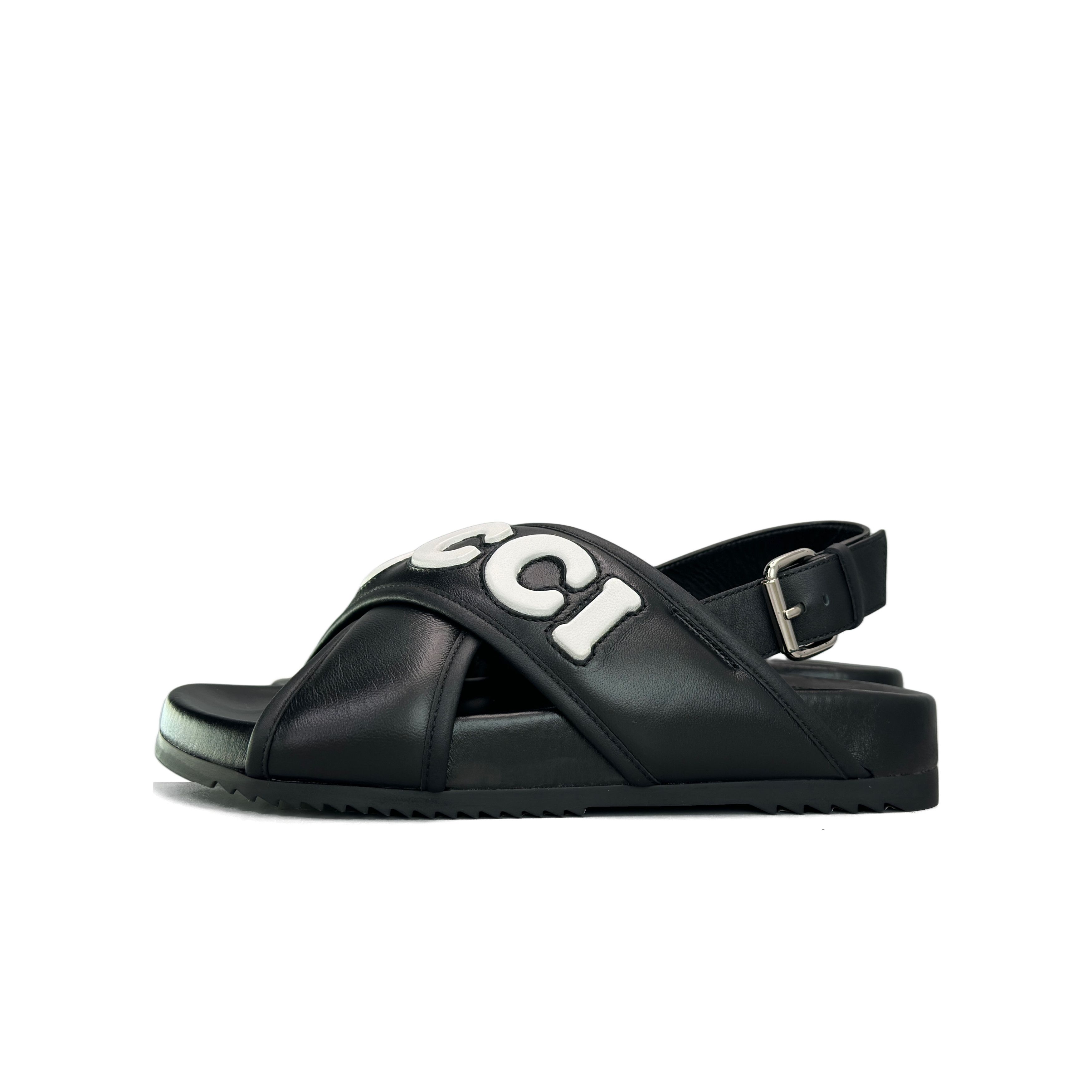 Gucci Gucci Leather Logo Sandals Size 6 Size US 6 / EU 39 - 1 Thumbnail