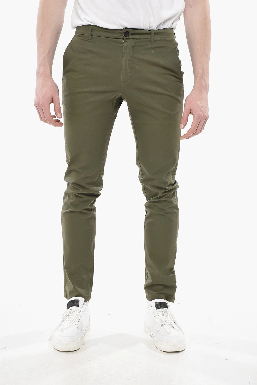 DEPARTMENT5 og1mm0326 Stretch Cotton Chino Pant in Military Green Size US 29 - 1 Thumbnail