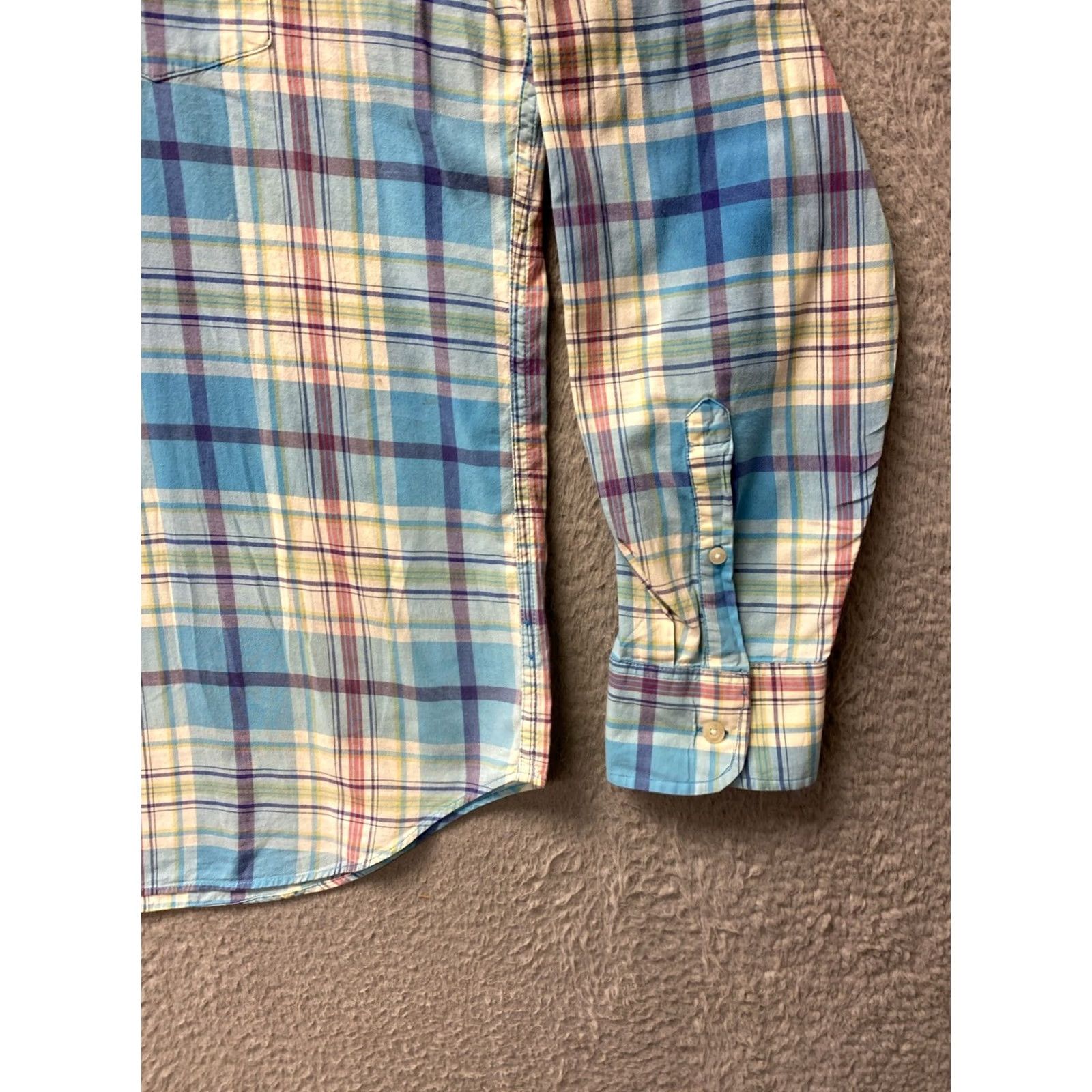 J.Crew J.CREW Button-Up Shirt Men XL Turquoise Plaid Cotton Spandex Slim Pocket Button-Down Crew Size US XL / EU 56 / 4 - 2 Thumbnail