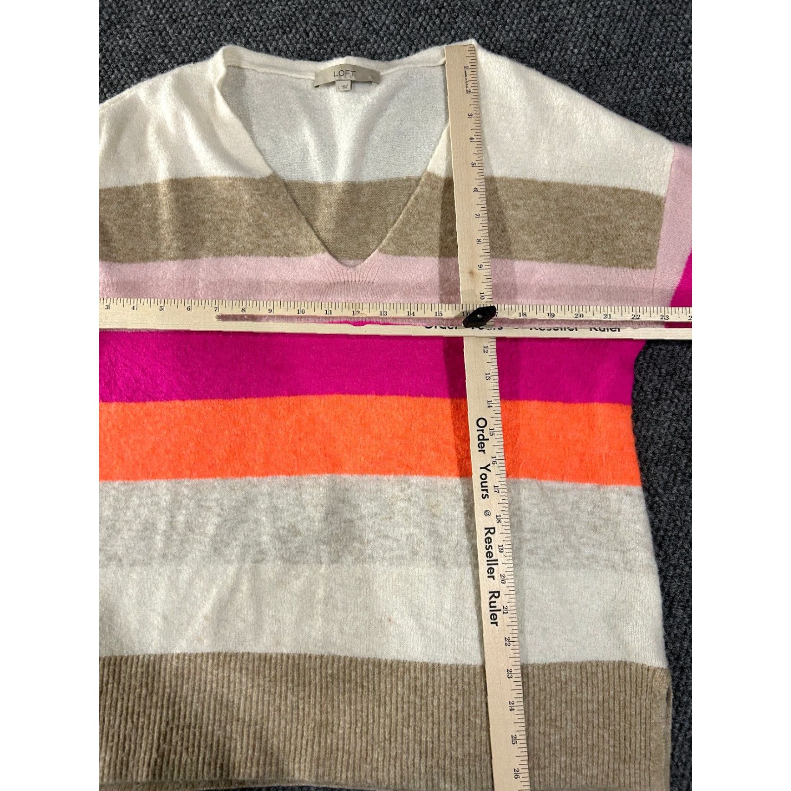 Loft LOFT Sweater Womens L Multicolor Stripe Crew Neck Long Sleeve Pullover Knit Size L / US 10 / IT 46 - 6 Thumbnail