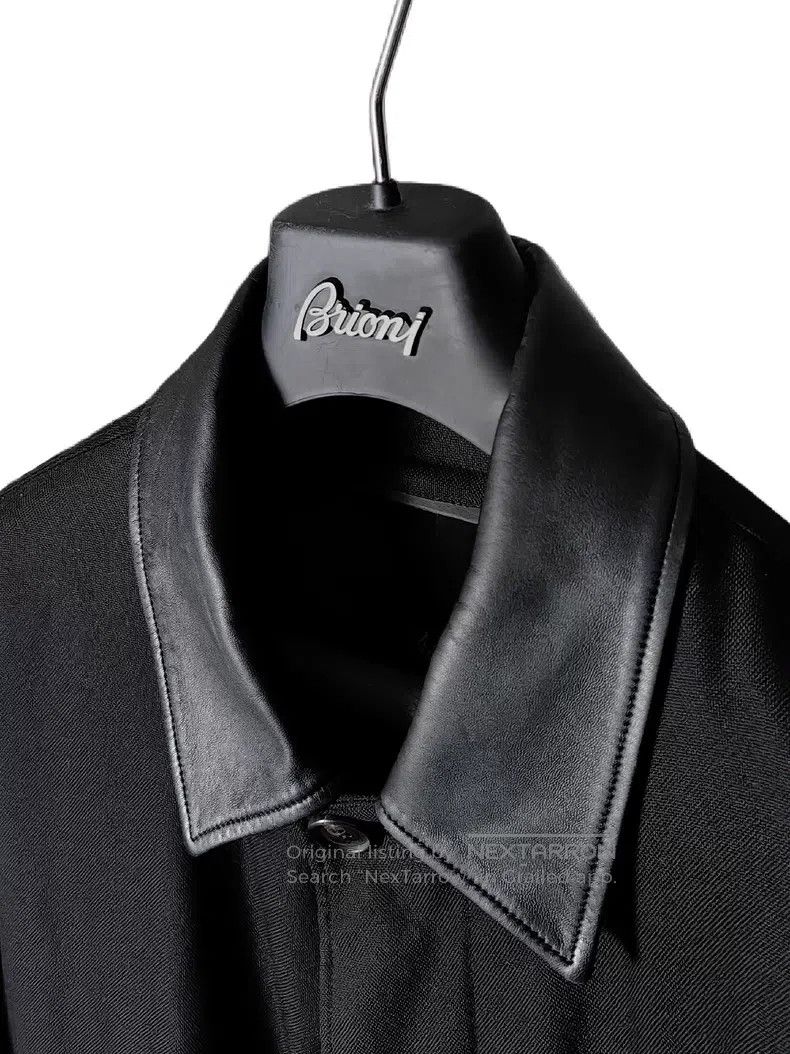 Brioni Brioni Leather-collared oversized coat Size US L / EU 52-54 / 3 - 5 Thumbnail