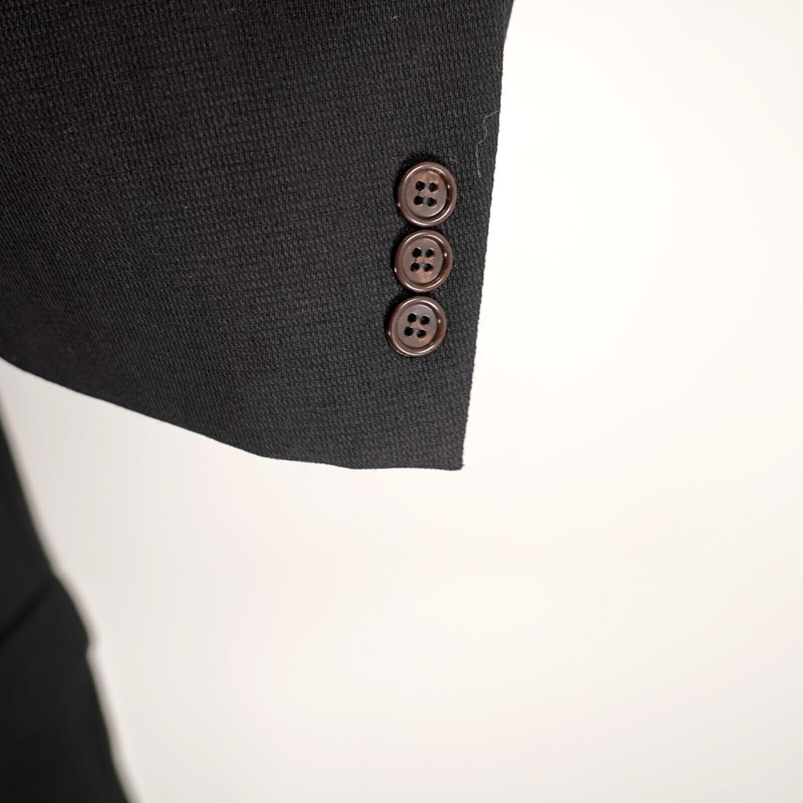 Joseph & Feiss Joseph & Feiss International Thick Textured Wool Black 44R S Size 44R - 3 Thumbnail