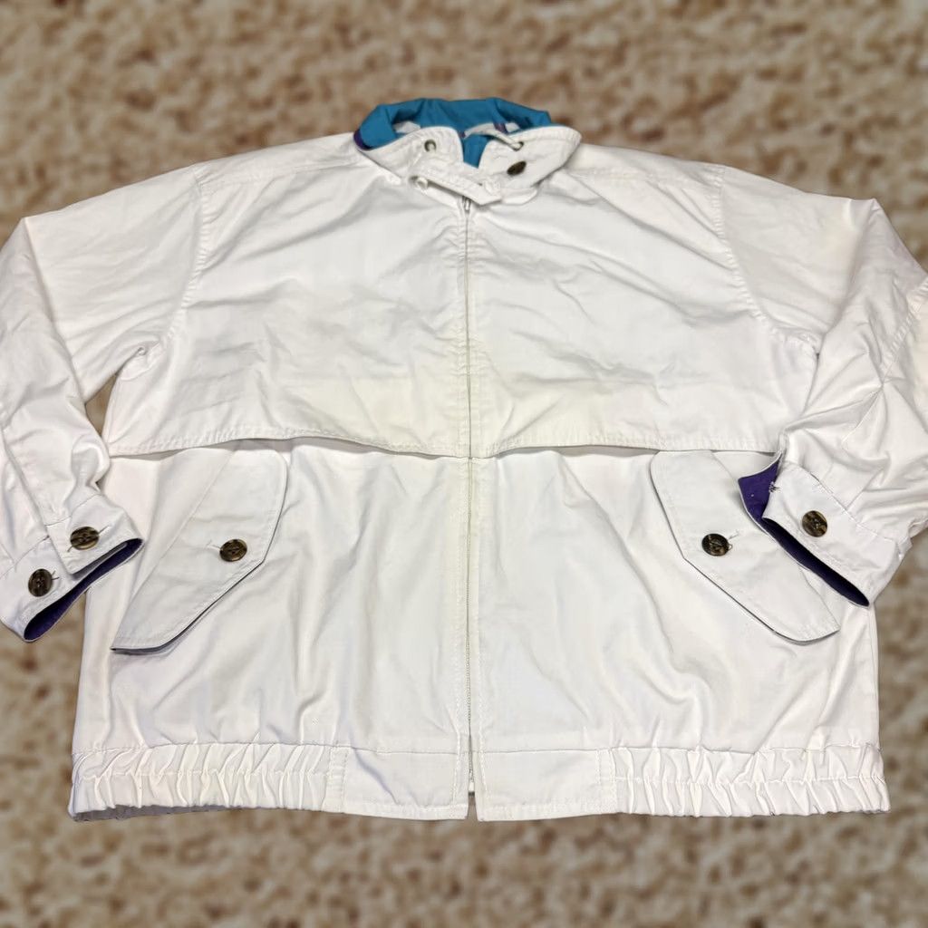 London Fog VINTAGE London Fog Jacket Mens M White Windbreaker Elastic Waist Short Length Size US M / EU 48-50 / 2 - 1 Thumbnail