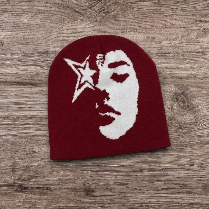 Other Opium ALT Knit Beanie Punk Face Star Aesthetic Hat Size ONE SIZE - 1 Preview