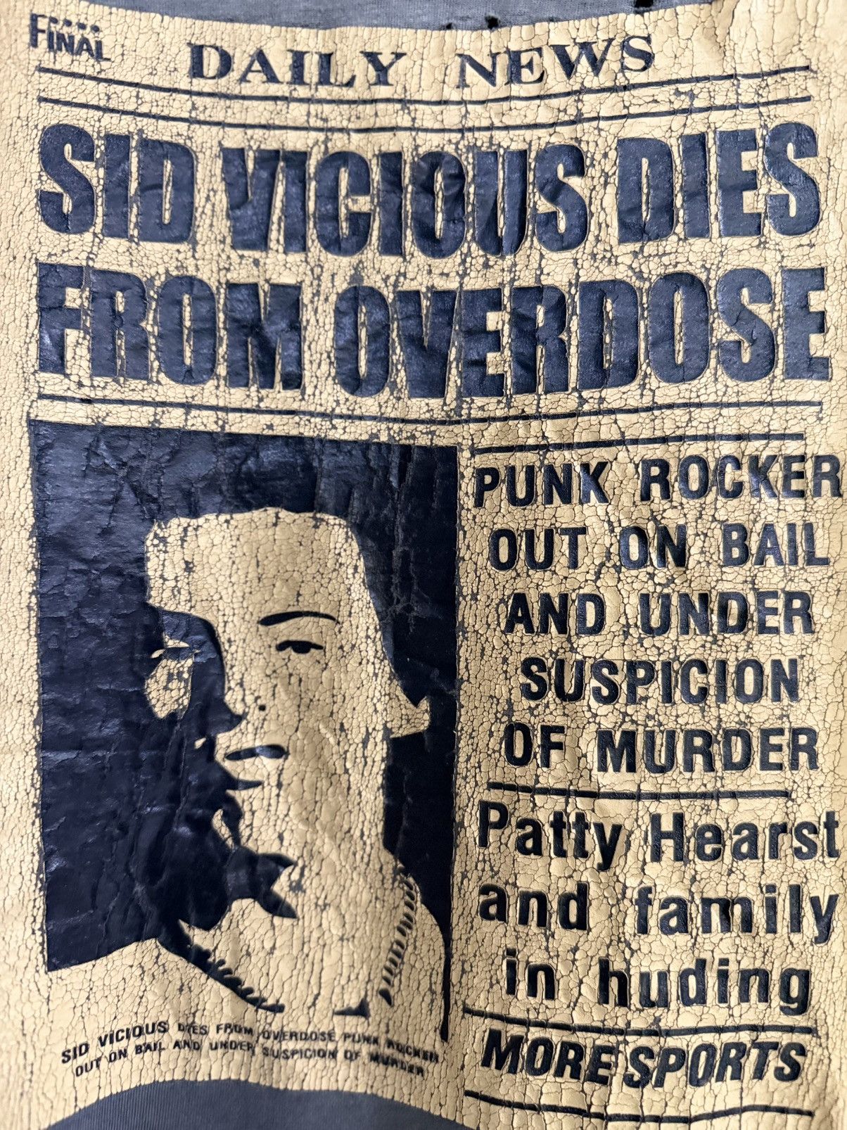 Band Tees Thrashed Vintage Sid Vicious Dies From Overdose Sun Faded T Size US L / EU 52-54 / 3 - 5 Thumbnail