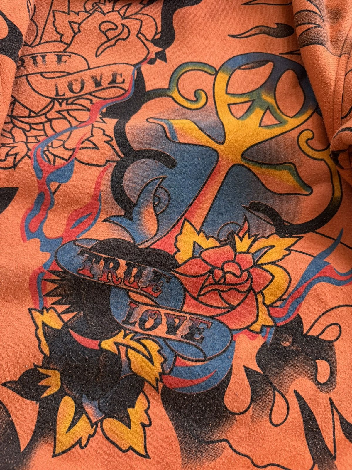 Ed Hardy True Love all printed tattoo rhinestones skeleton hoodie zip Size US L / EU 52-54 / 3 - 17 Thumbnail