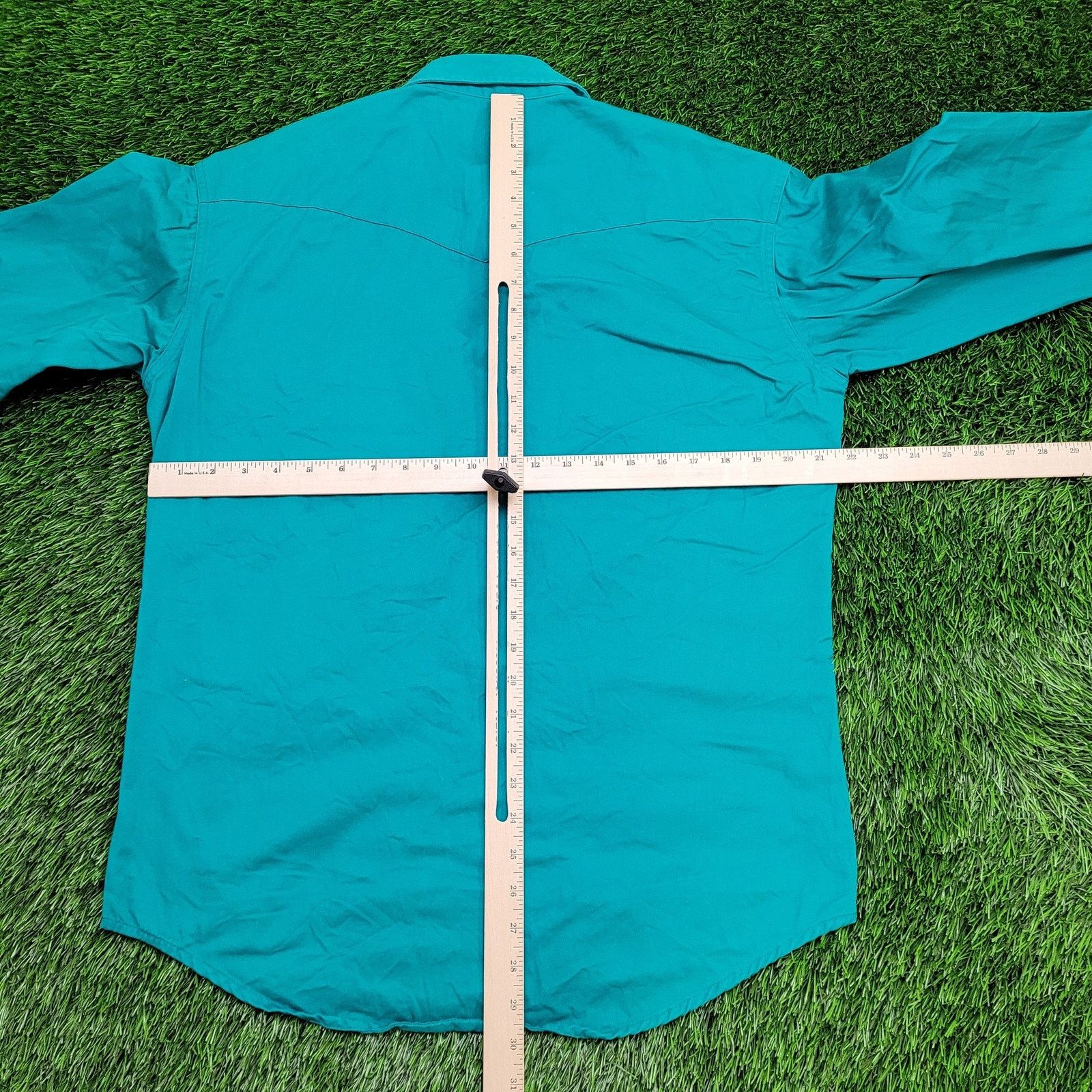 Wrangler Vintage Wrangler Western Pearl-Snap Shirt Large 22x30 Teal Size US L / EU 52-54 / 3 - 5 Thumbnail