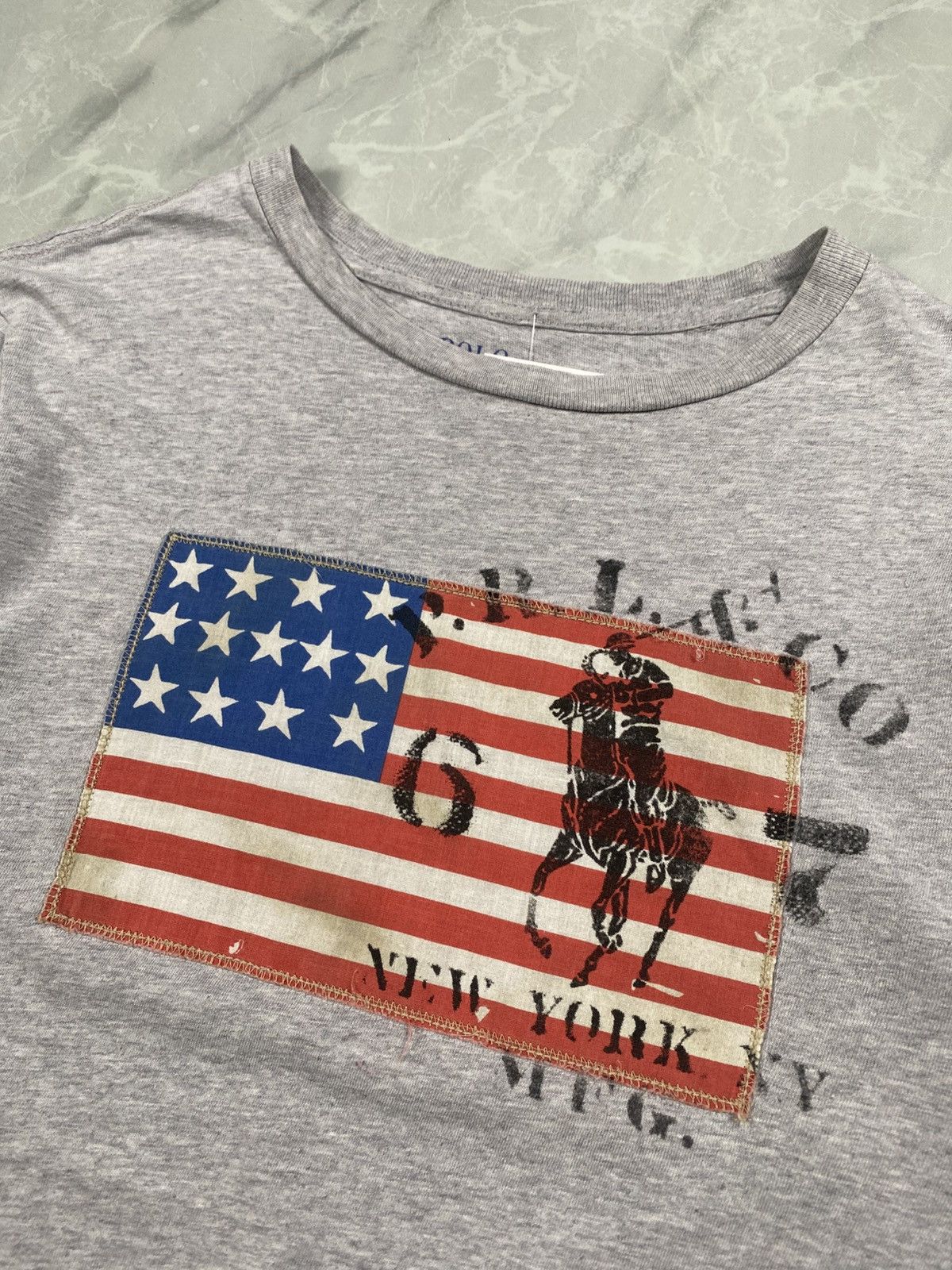 Polo Ralph Lauren Vintage Rare Polo Ralph Lauren Big Pony Flag Tee Size US XS / EU 42 / 0 - 2 Thumbnail