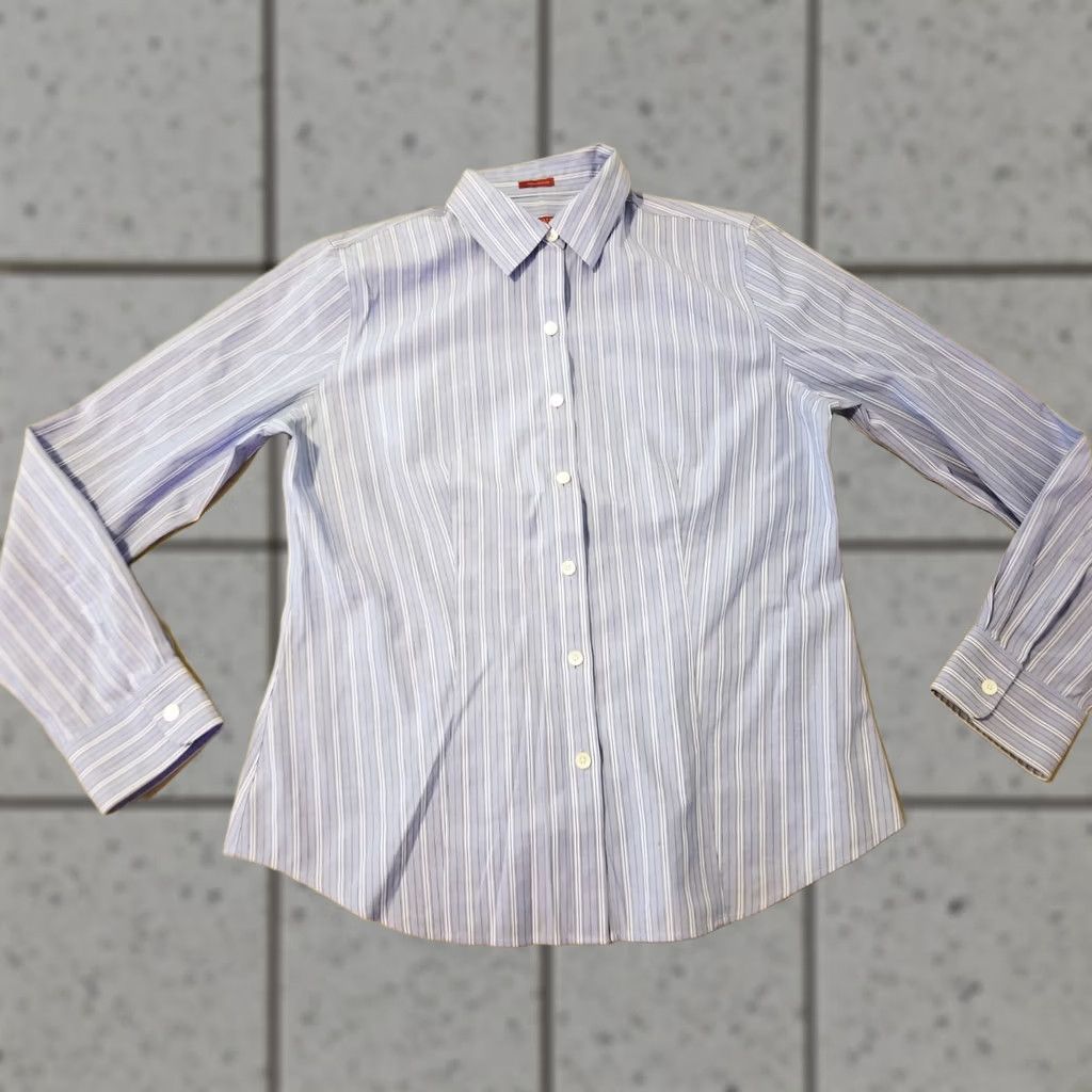 Talbots Womens Talbots Plaid Dress Shirt 8 Blue Button Cotton Blouse Size M / US 6-8 / IT 42-44 - 1 Thumbnail