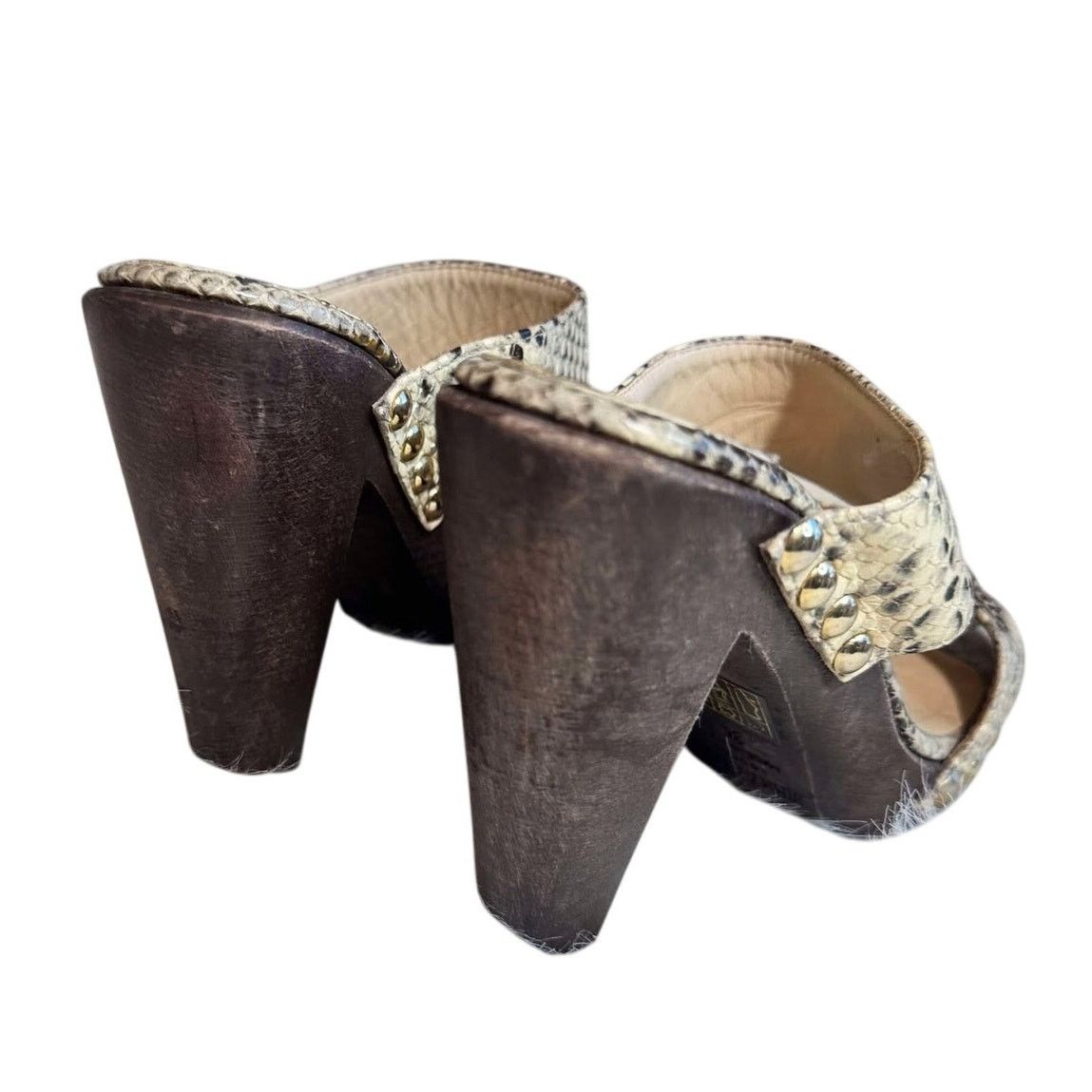 Jimmy Choo Jimmy Choo Mule Snakeskin Heels | Size 36 (US 5.5) Size US 9 / IT 39 - 3 Thumbnail