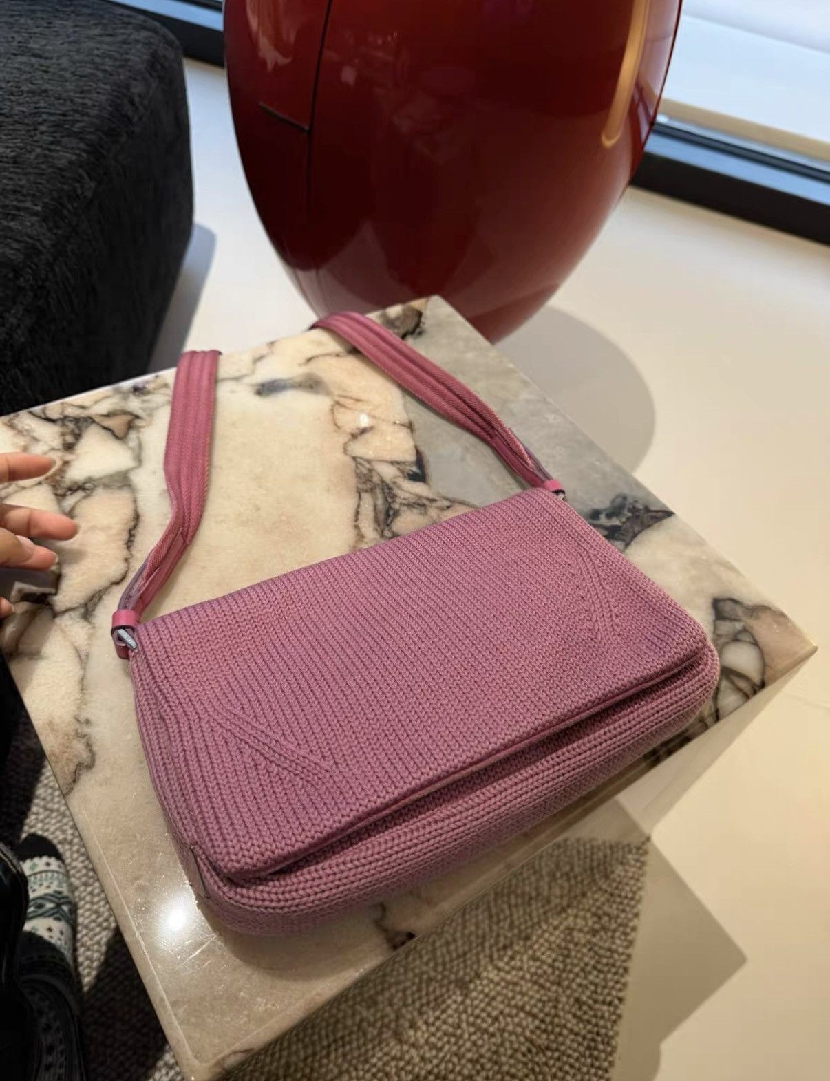 Prada Prada Vintage Magenta Wool Knit Flap Bag J36 Size ONE SIZE - 2 Thumbnail