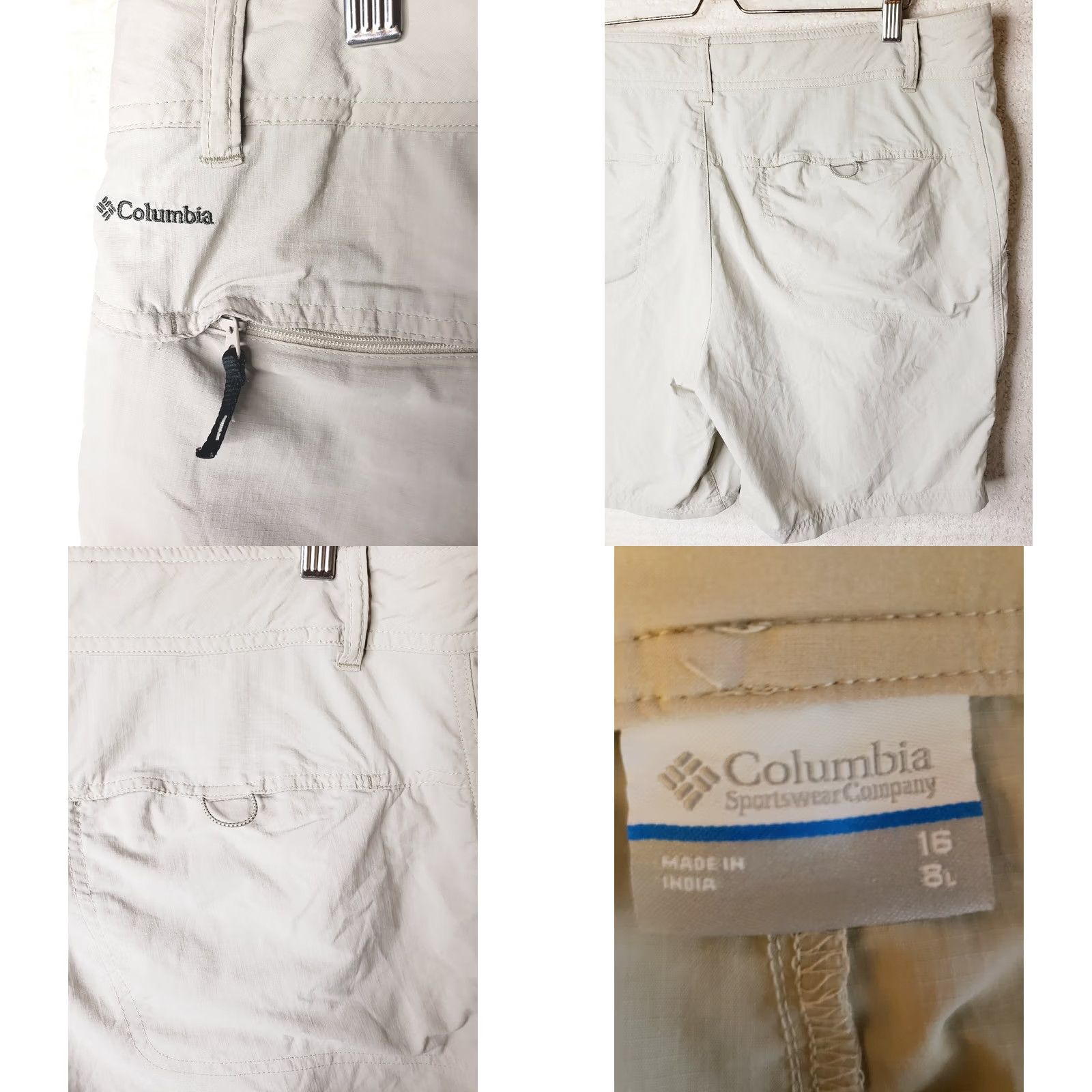 Vintage COLUMBIA Women's Size 16 Khaki Nylon 8" Inseam Cargo Shorts Omni-Shade Beige Size 38" / US 16 / IT 52 - 8 Thumbnail