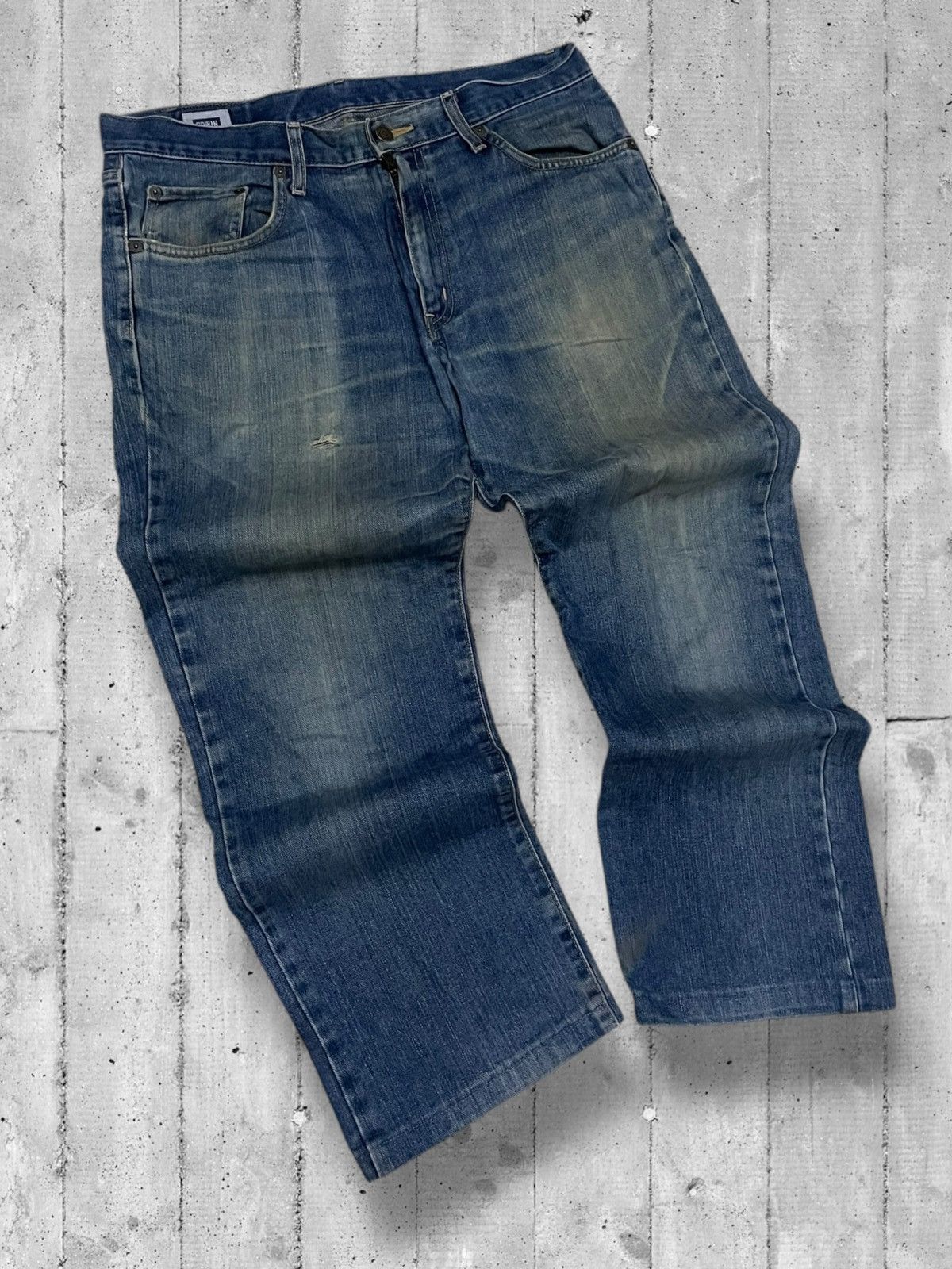 Designer × Edwin × Vintage Vintage 1990s Japan Designer Edwin Distressed Mudwash Denim Size US 32 / EU 48 - 2 Thumbnail
