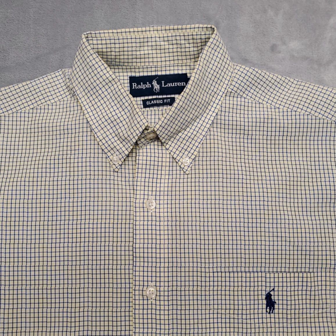 Ralph Lauren Ralph Lauren Shirt Men M Yellow Blue Check Classic Short Sleeve Pony Casual Size US M / EU 48-50 / 2 - 3 Thumbnail