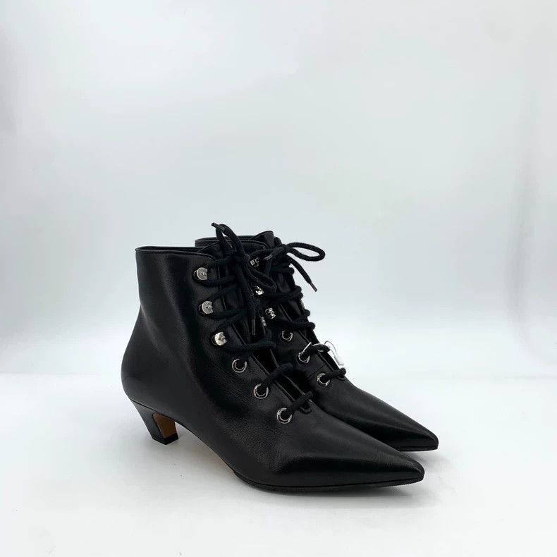 Dior Dior Christian Dior Black Leather High Heel Ankle Boots-25 Size US 8 / IT 38 - 2 Thumbnail