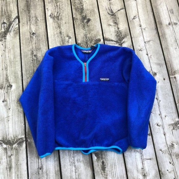 Vintage 90s Patagonia Fleece Jacket Medium Blue