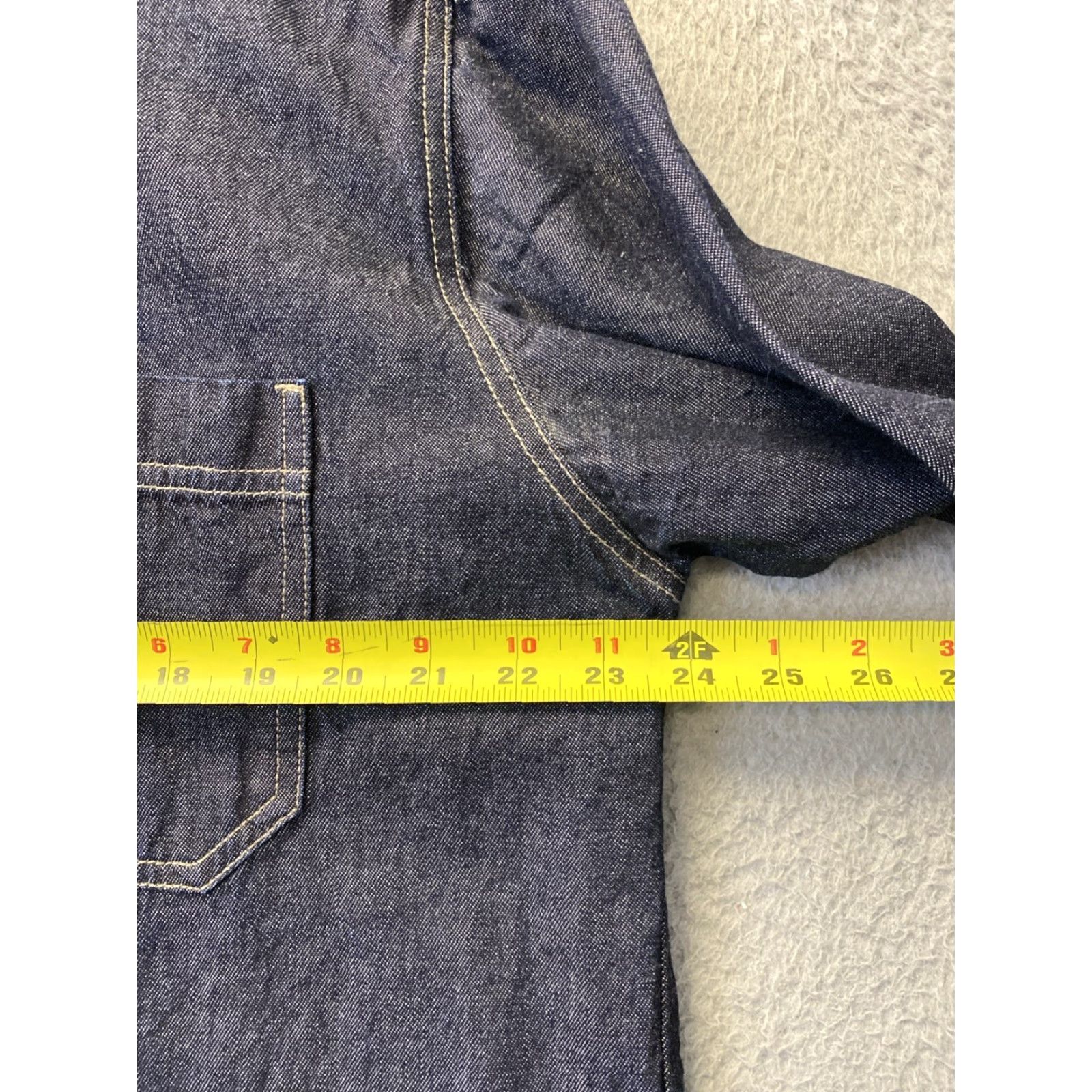 Denime VINTAGE Levi’s Denim Work Shirt Small Loose Fit Men Dark Gray 1980s Workwear Size US S / EU 44-46 / 1 - 6 Thumbnail