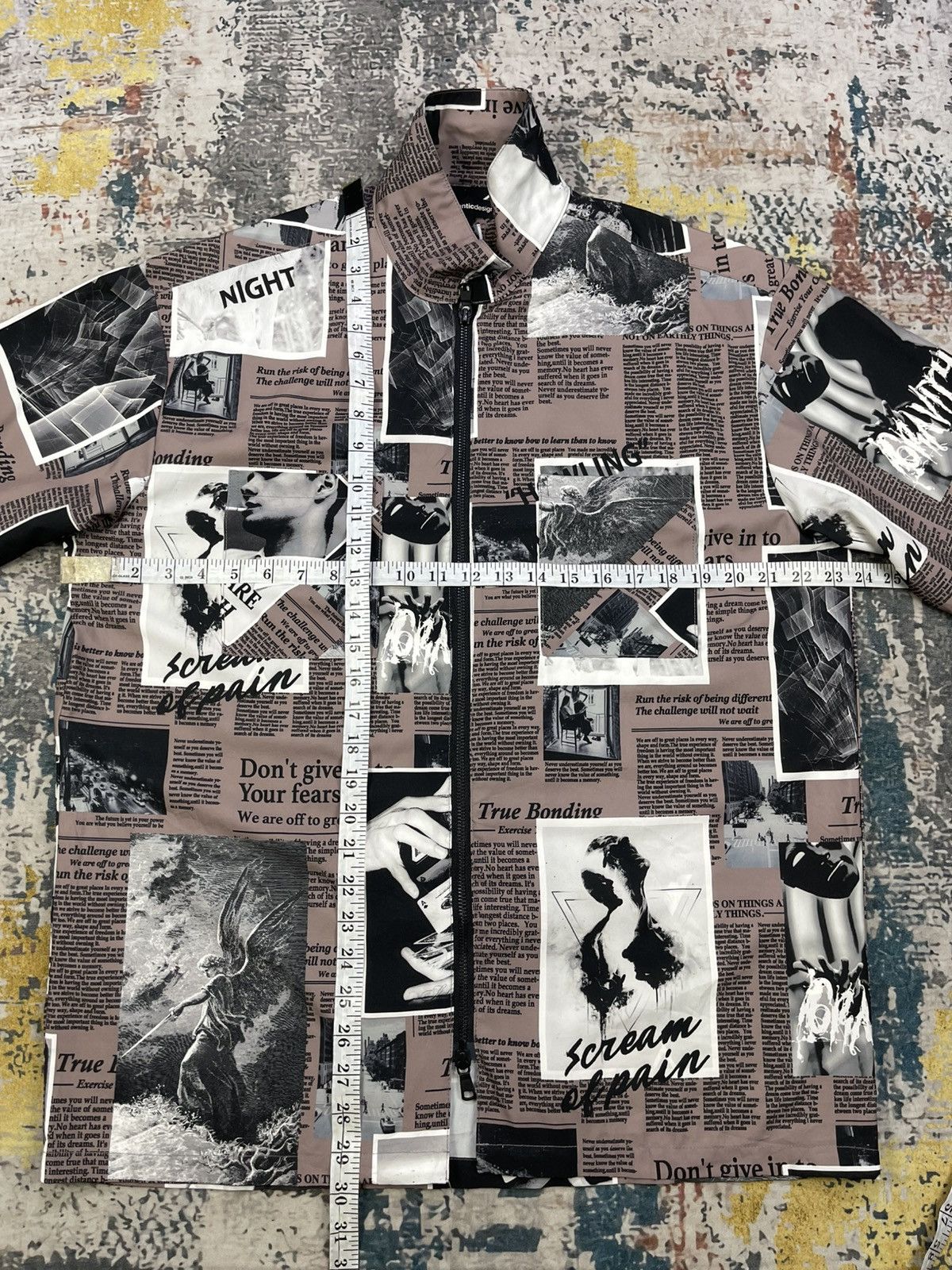 semanticdesign Semantic Design Magazine Print Zip Up Shirt Size US L / EU 52-54 / 3 - 12 Thumbnail