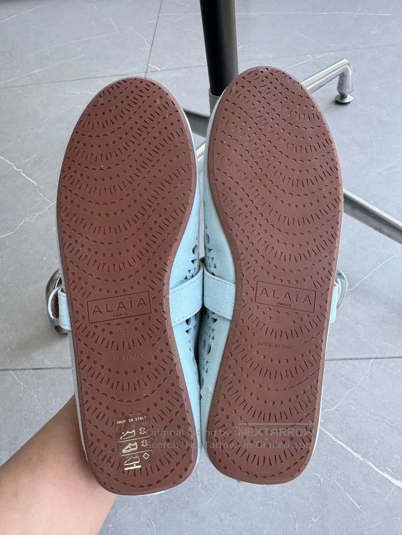 Alaia Alaia Blue Openwork Ballet Shoes, Imported Sheepskin Mater Size US 6.5 / IT 36.5 - 9 Thumbnail