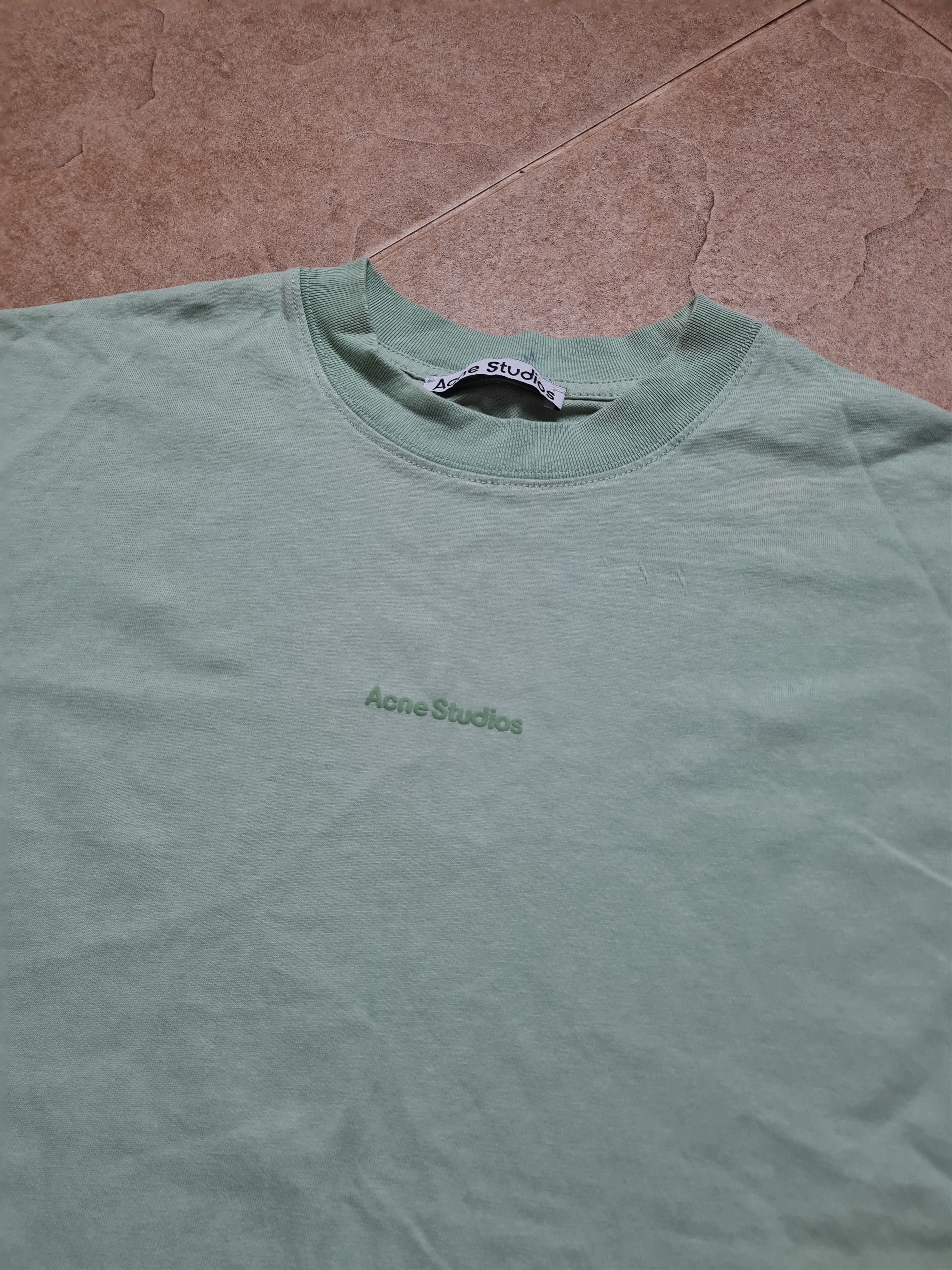 Acne Studios Acne Studios Logo T-shirt Oversized Jersey Green Size S Size S / US 4 / IT 40 - 5 Thumbnail
