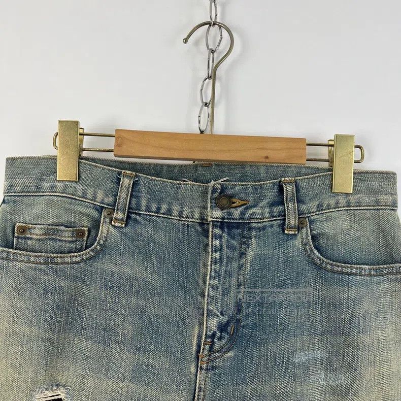 Saint Laurent Paris Saint Laurent Paris Washed distressed ripped men's blue je Size US 29 - 3 Thumbnail