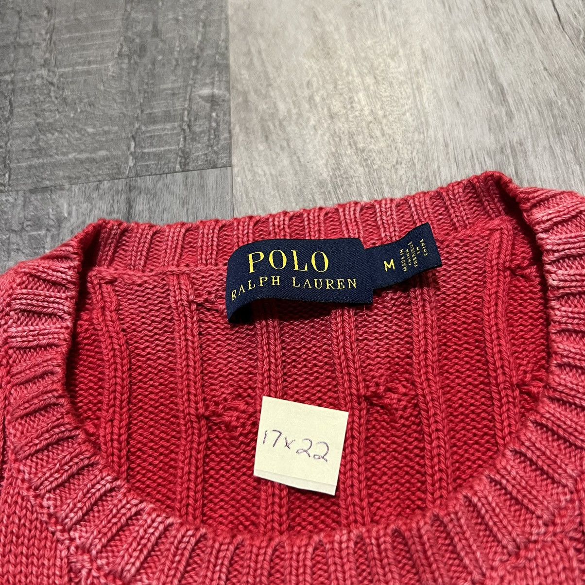 Polo Ralph Lauren Polo Ralph Lauren Faded Pink Cable Knit Pull Over Sweater Size M / US 6-8 / IT 42-44 - 4 Thumbnail