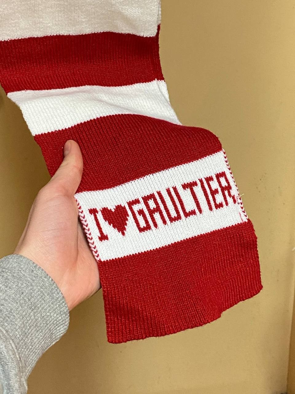 Jean Paul Gaultier Vintage ‘I ❤️ Gaultier’ Striped Scarf Size ONE SIZE - 1 Thumbnail