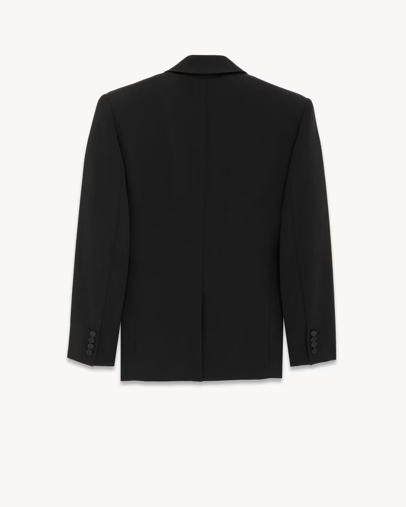 Saint Laurent Paris o1bcso1str1124 Oversized Tuxedo Jacket in Black Size M / US 6-8 / IT 42-44 - 2 Thumbnail