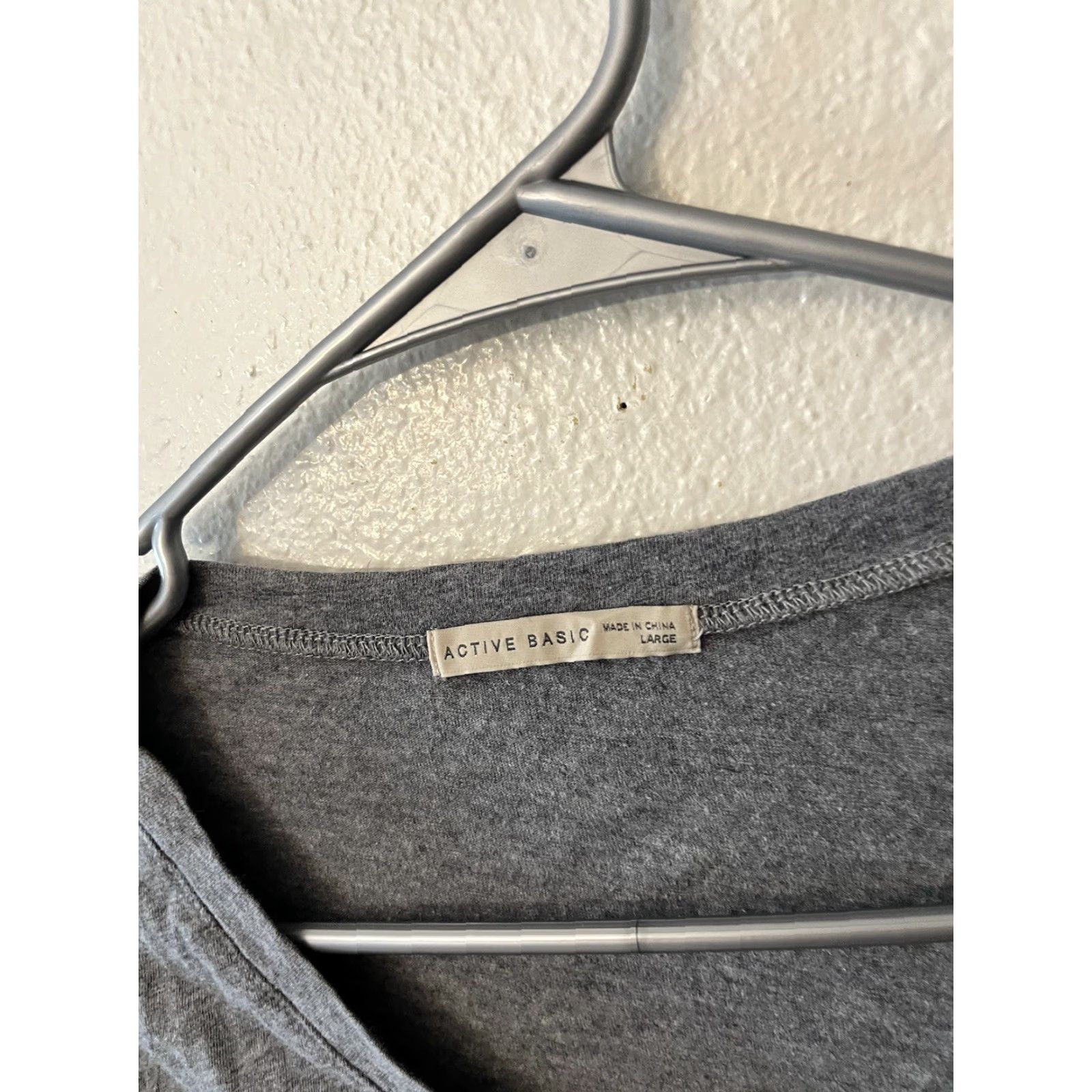 Vintage ACTIVE BASIC T-Shirt V-Neck Long Sleeve Cotton Tee Gray L Women Juniors Slim Stretch Shirt Size L / US 10 / IT 46 - 2 Thumbnail
