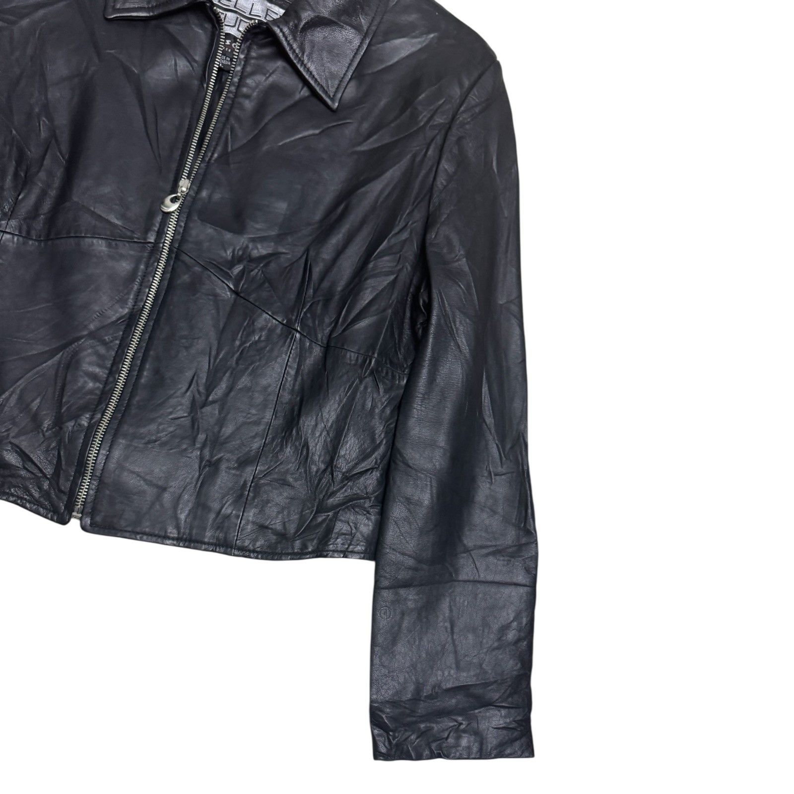 Wilsons Leather WILSONS LEATHER PELLE STUDIO Cropped Designer Jacket Large Size L / US 10 / IT 46 - 4 Thumbnail