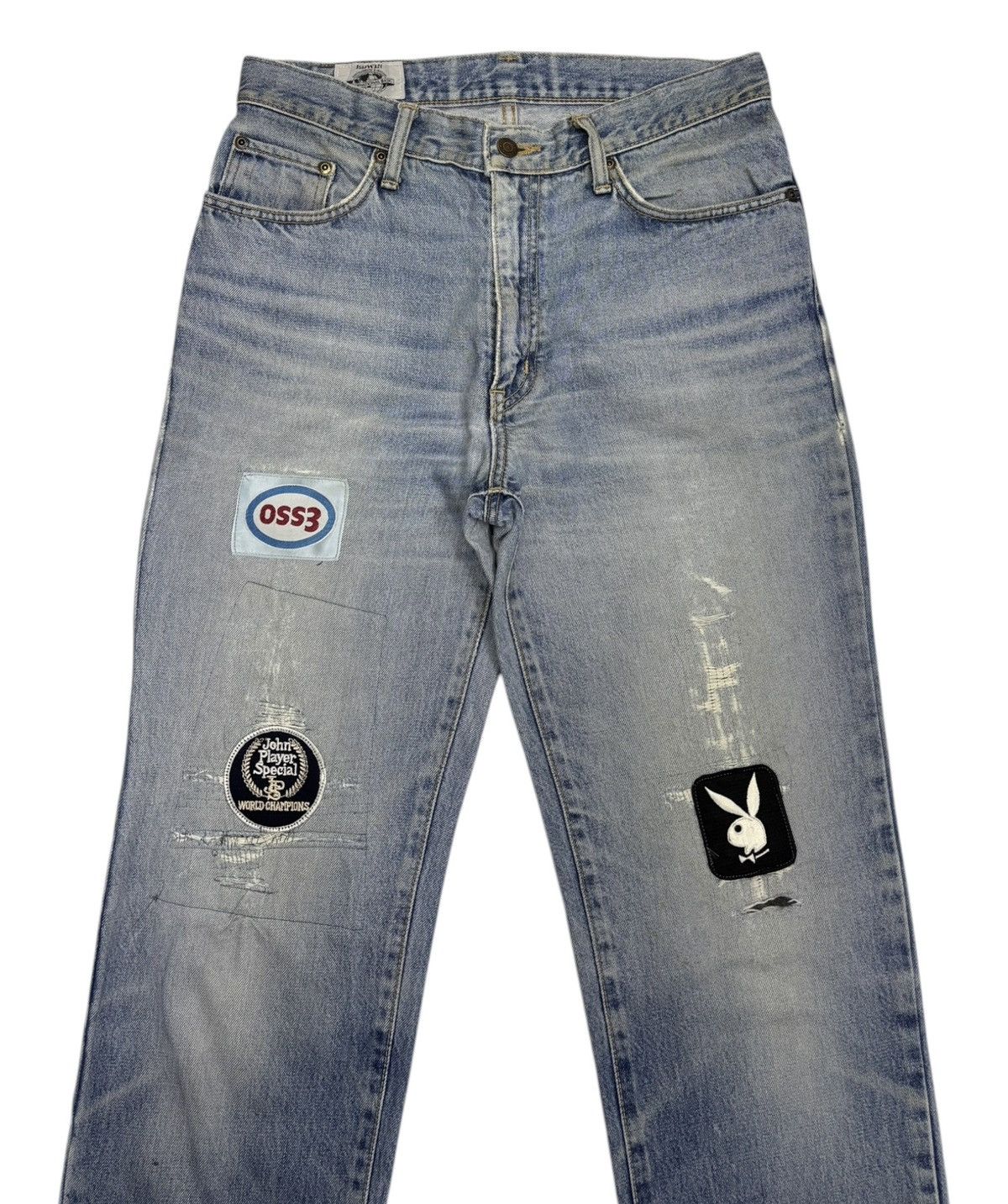 Kapital 🔥VINTAGE EDWIN CUSTOM PATCHES DISTRESSED DENIM JEANS Size US 30 / EU 46 - 3 Thumbnail