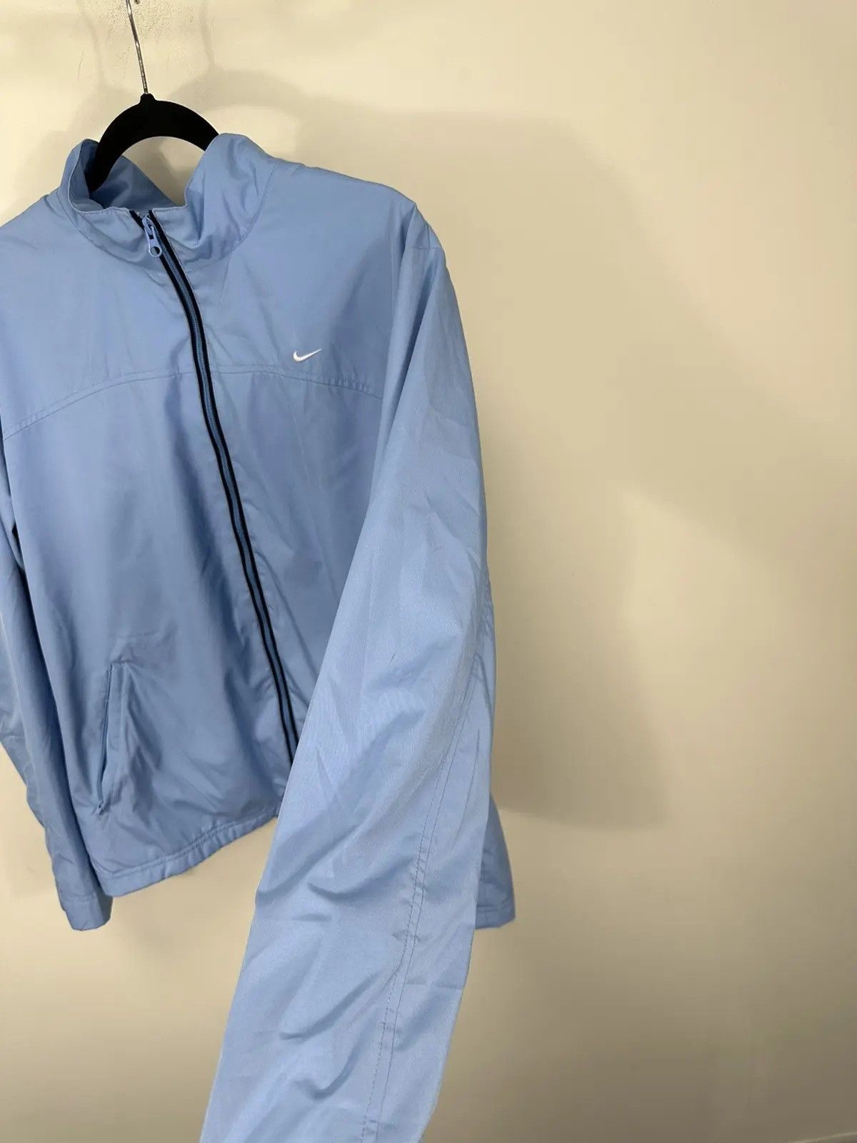 Nike × Vintage Vintage Nike Y2K Light Blue Swoosh Hype Retro Drill Jacket Size US XL / EU 56 / 4 - 6 Thumbnail