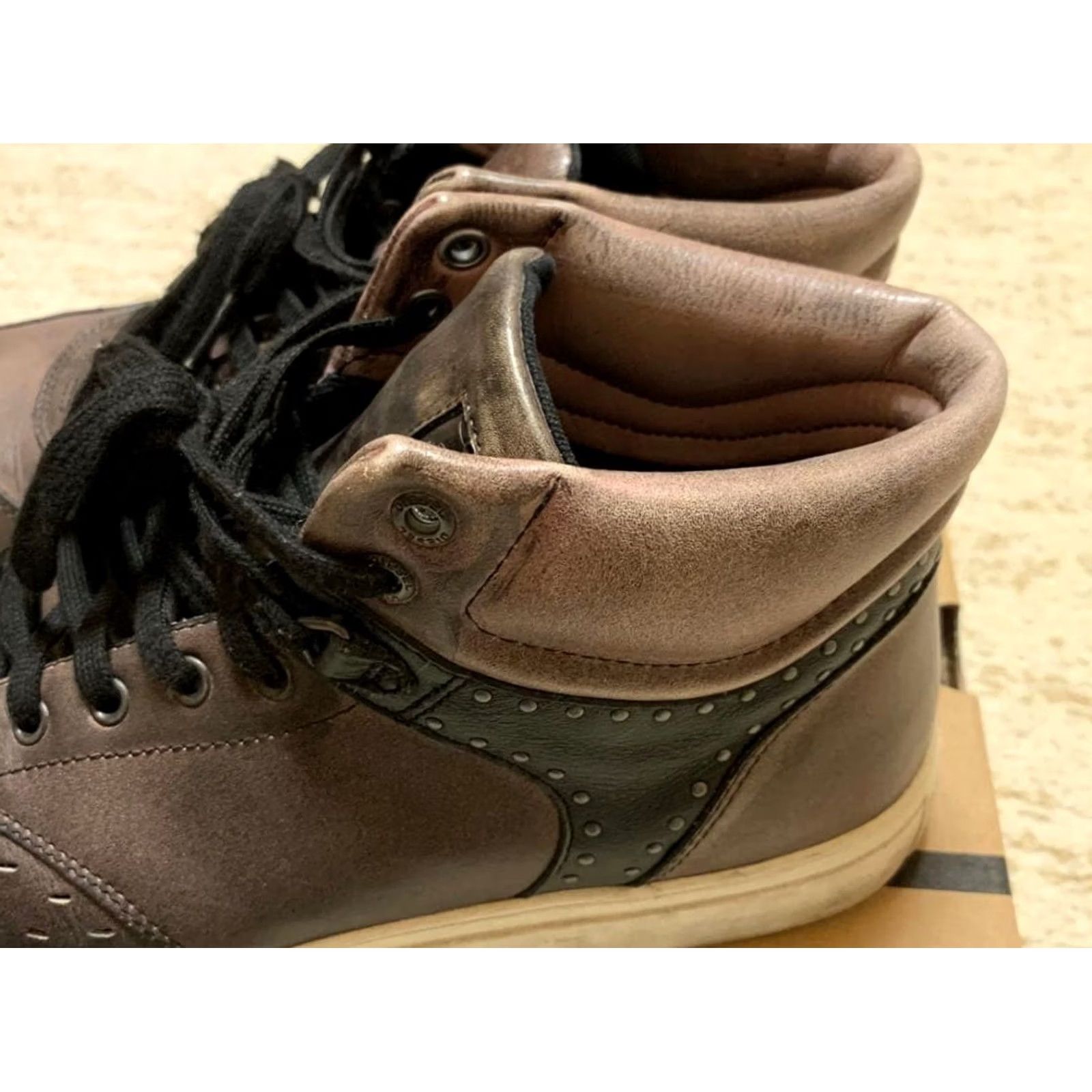 Diesel VINTAGE Diesel Men 9.0US Leather High-Cut Sneakers Rare Luxury Casual Stylish Durable Size US 9 / EU 42 - 2 Thumbnail