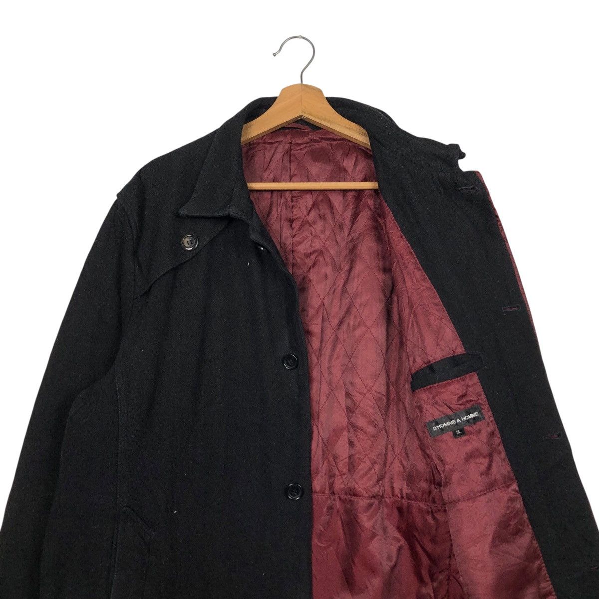 Japanese Brand 📌Vintage Wool Long Jacket D'Homme A Homme Rich Black Size US L / EU 52-54 / 3 - 14 Thumbnail