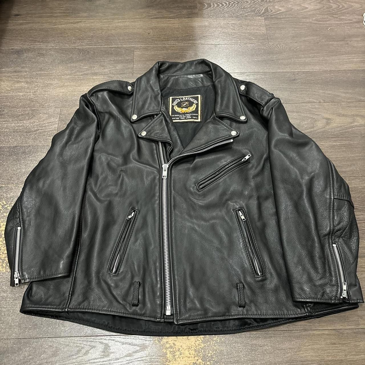 Designer Vintage docs leathers heavy leather jacket XL Size US XL / EU 56 / 4 - 2 Thumbnail