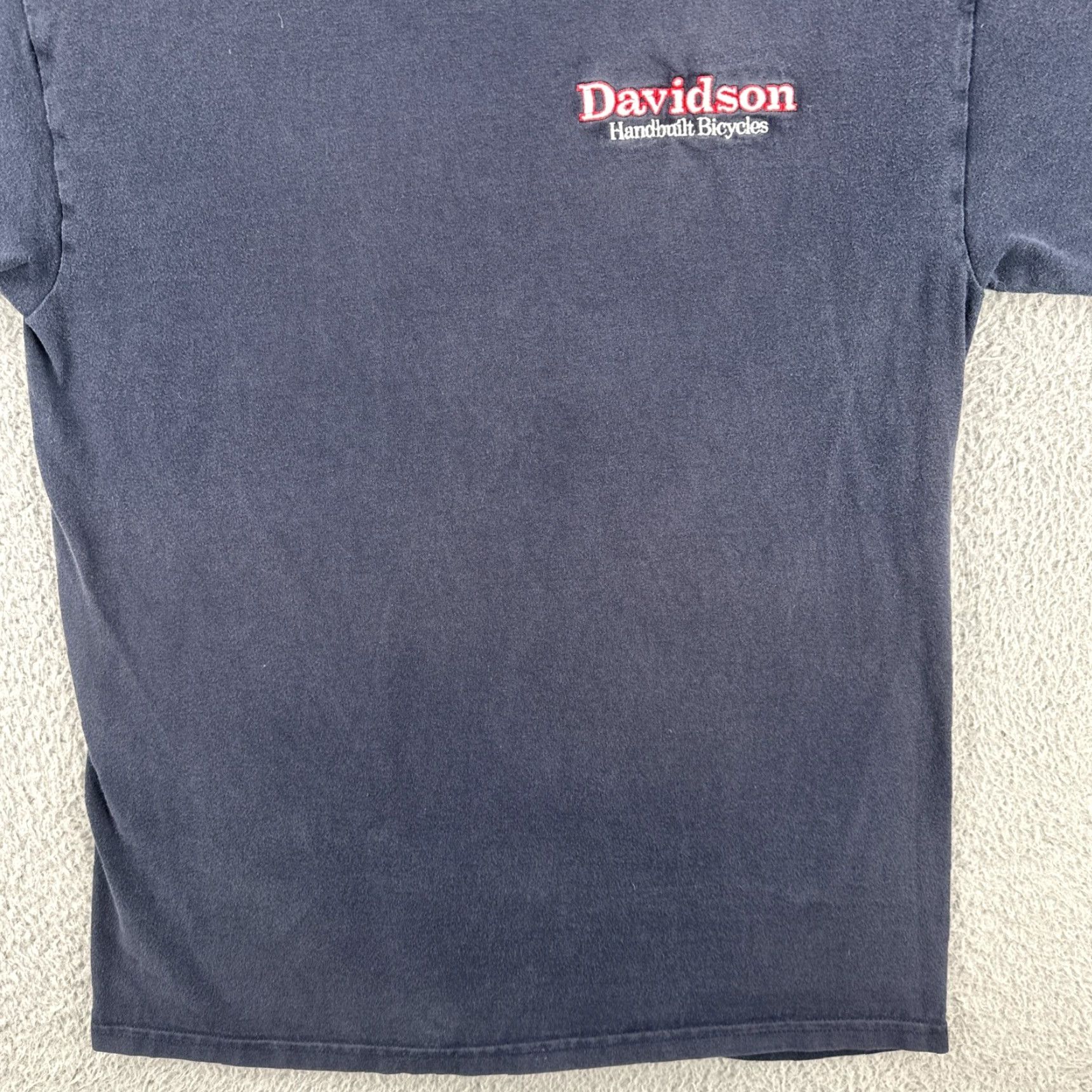Hanes VINTAGE Hanes Beefy-T T-Shirt Blue Embroidered Davidson Handbuilt Bicycles Men Medium Size US M / EU 48-50 / 2 - 4 Thumbnail