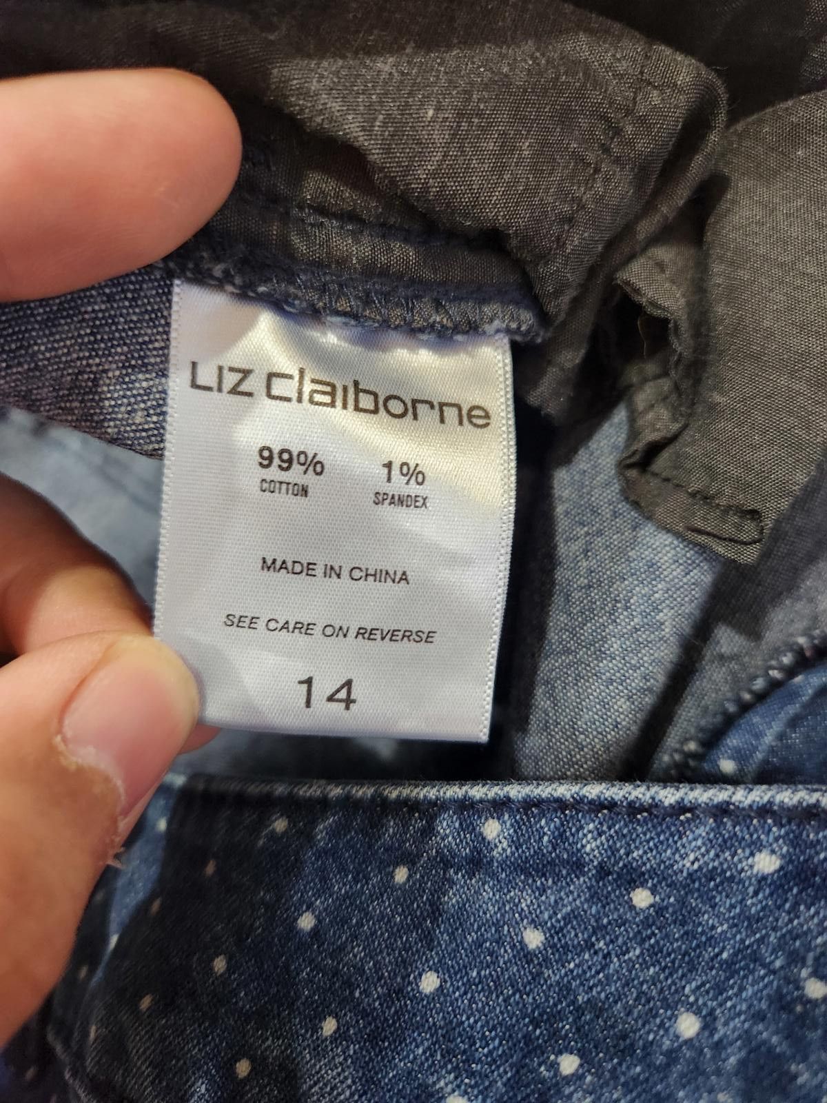 Other Liz Claiborne Women's whit Polka Dot Denim Jeans size 14 Size 36" / US 14 / IT 50 - 7 Thumbnail