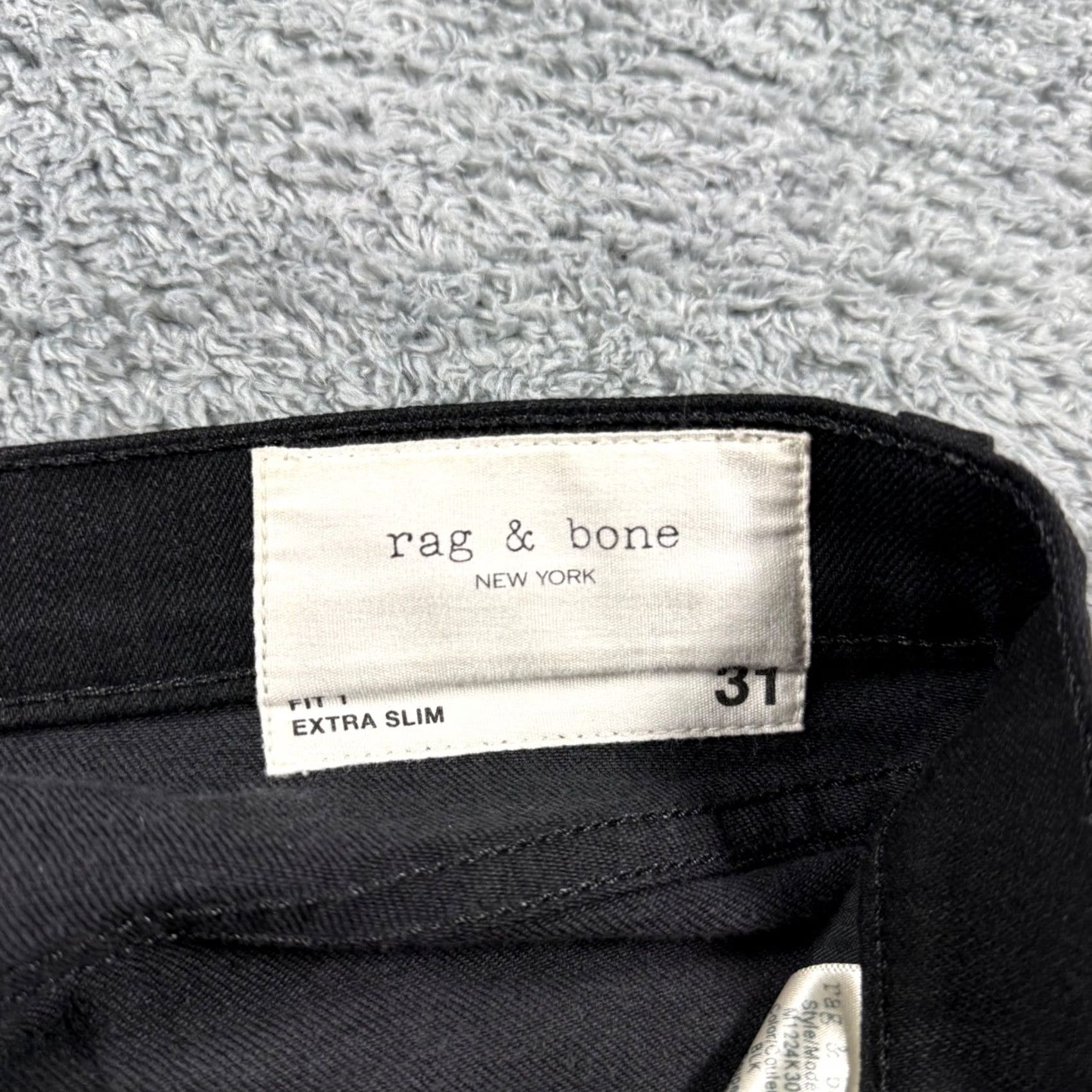Rag & Bone Rag & Bone Jeans Fit 1 Extra Slim Mens 31x30 Black Button Fly Made in USA Size US 31 - 3 Thumbnail