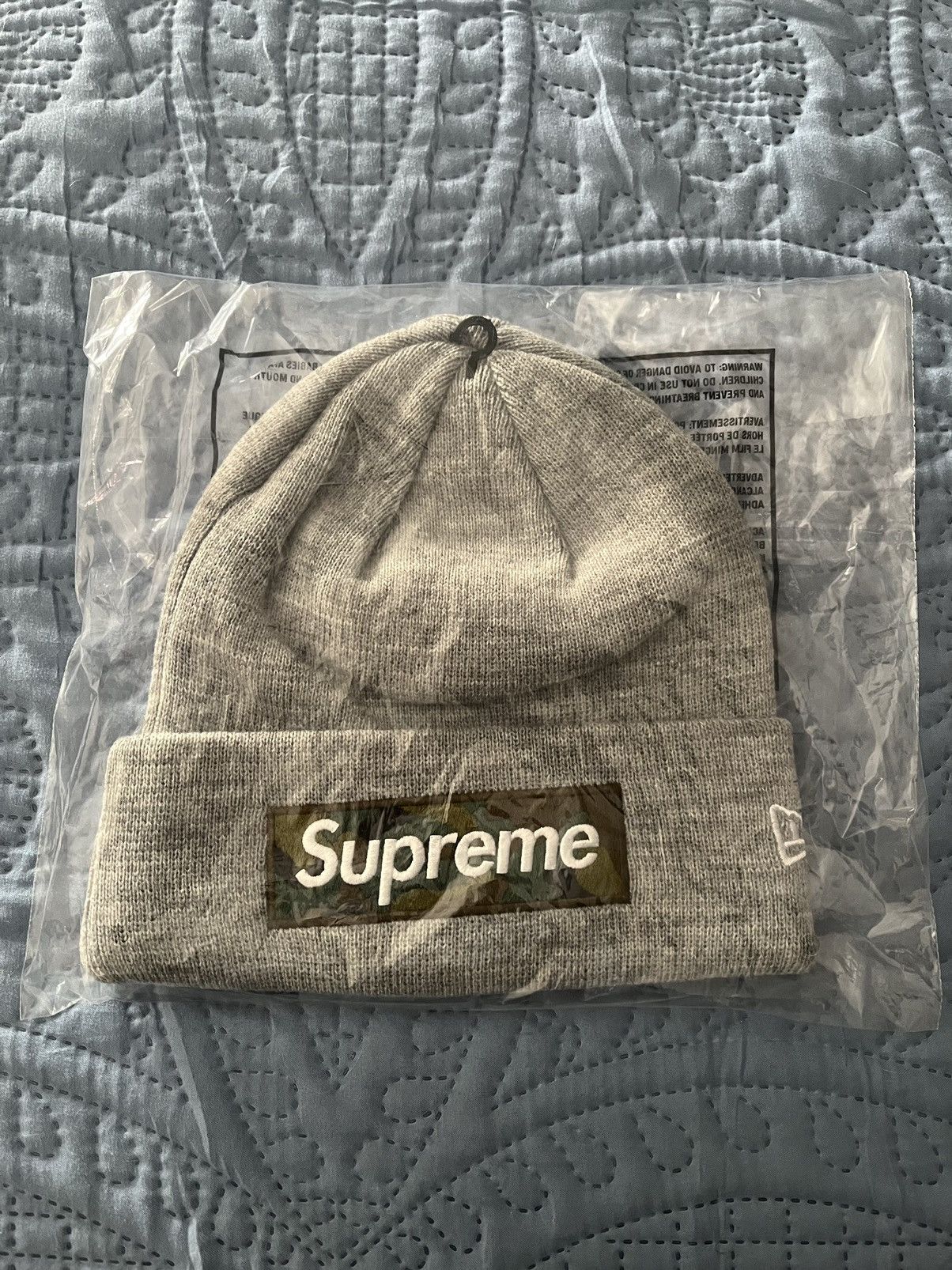 Supreme Box Logo Beanie Grey/Camo