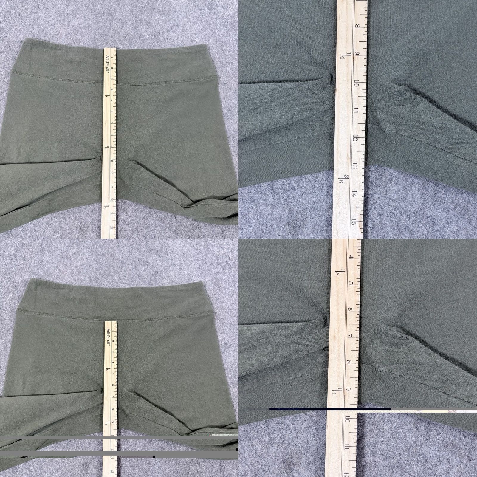 Vintage Wild Fable Leggings Women's XL Activewear Olive Green 36x27.5 Inseam 27.5" High Rise Solid Cotton Spandex Athleisure Modern 90s USA Womens Size 40" / US 18 - 9 Thumbnail