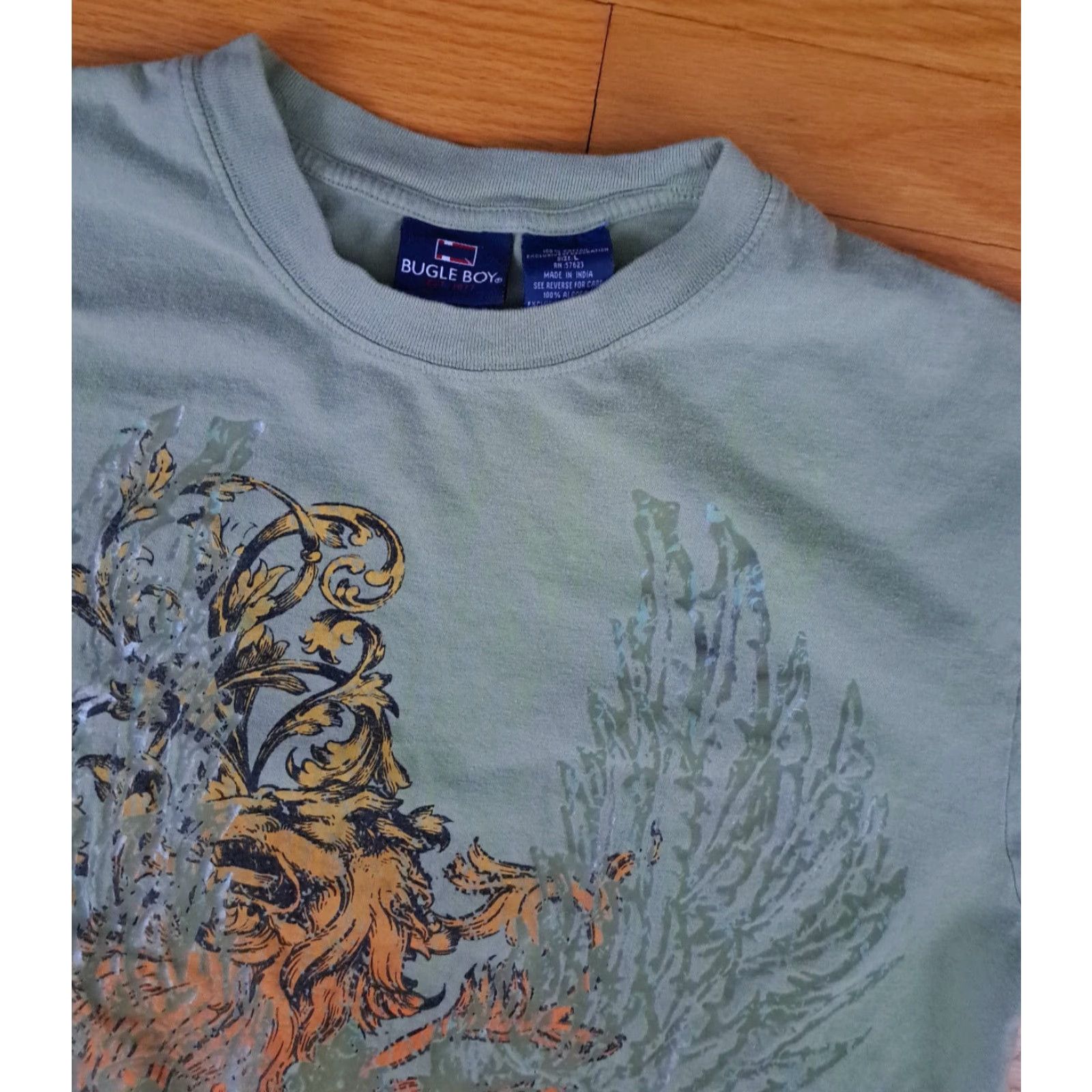 Bugle Boy VINTAGE Bugle Boy Lion Graphic T-Shirt Teal Blue L Short Sleeve Unisex Adults Screengrab? (Note: Original title limit applied) Size US L / EU 52-54 / 3 - 4 Thumbnail