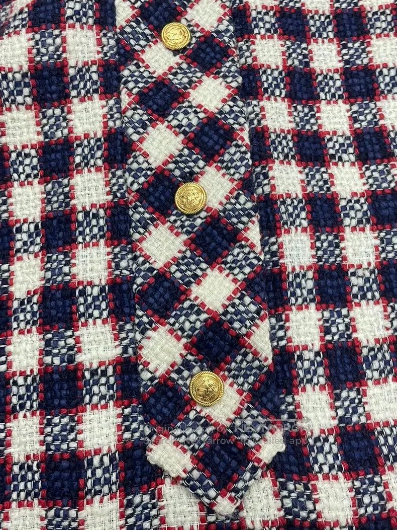 Gucci Gucci Colorblock Gold Button Tweed Dress. Size US M / EU 48-50 / 2 - 2 Thumbnail