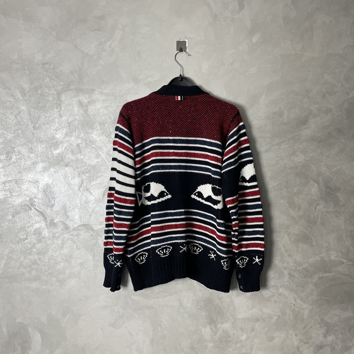 Thom Browne Thom Browne Fish Fair Isle Knit Cardigan Size US M / EU 48-50 / 2 - 13 Thumbnail