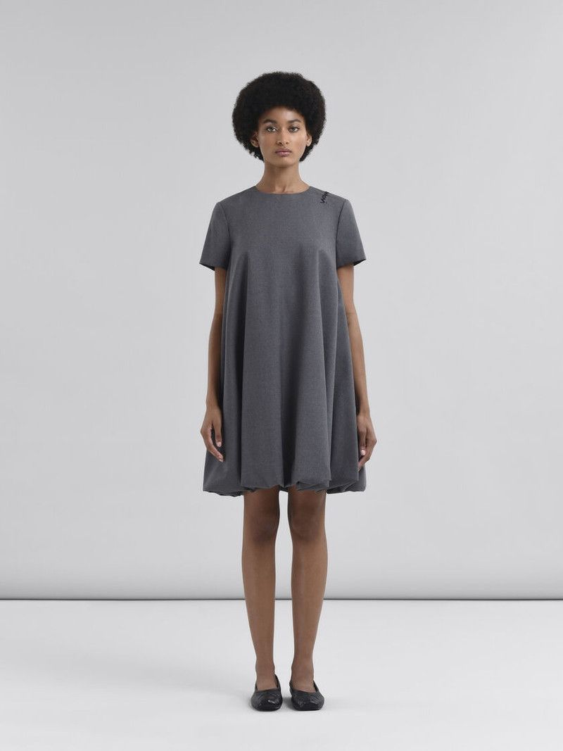 Marni o1f1d3z0326 Flared Mini Dress in Grey Size L / US 10 / IT 46 - 2 Thumbnail